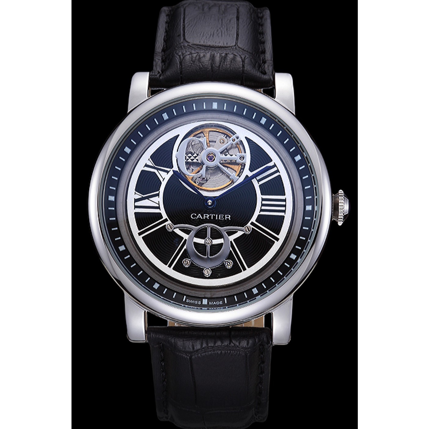 MiroTime Cartier Rotonde Flying Tourbillon Black Dial 621946