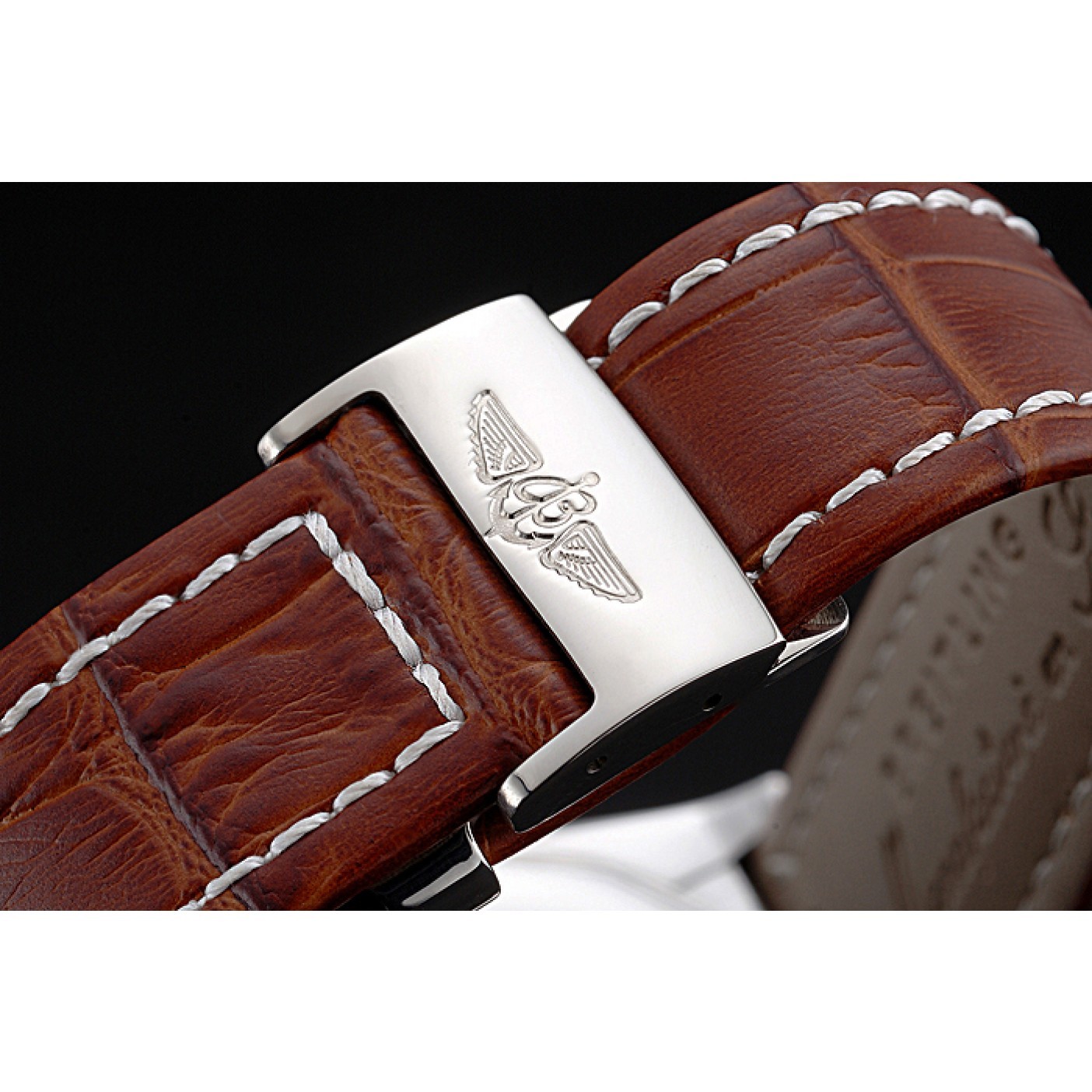 MiroTime Breitling Chronomat Brown Dial Rose Gold Bezel And Subdials Stainless Steel Case Brown Leather Strap