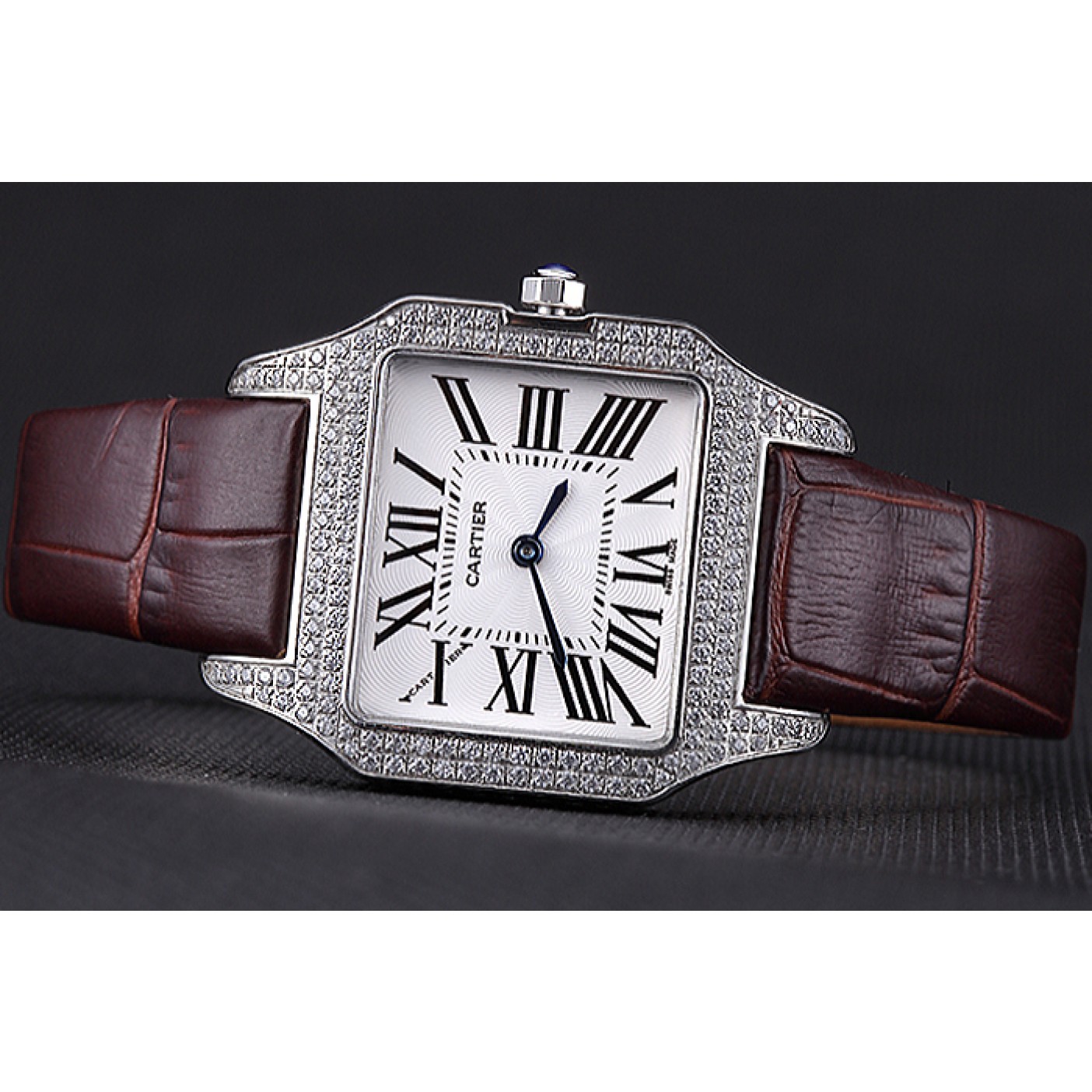 MiroTime Cartier Santos 100 Diamond Silver Bezel 621908