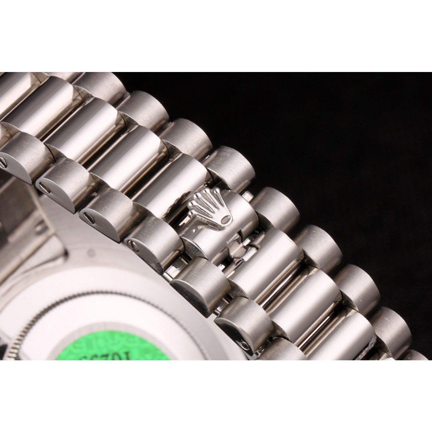 MiroTime Swiss Rolex Daydate Stainless Steel Bracelet Black Dial 80294