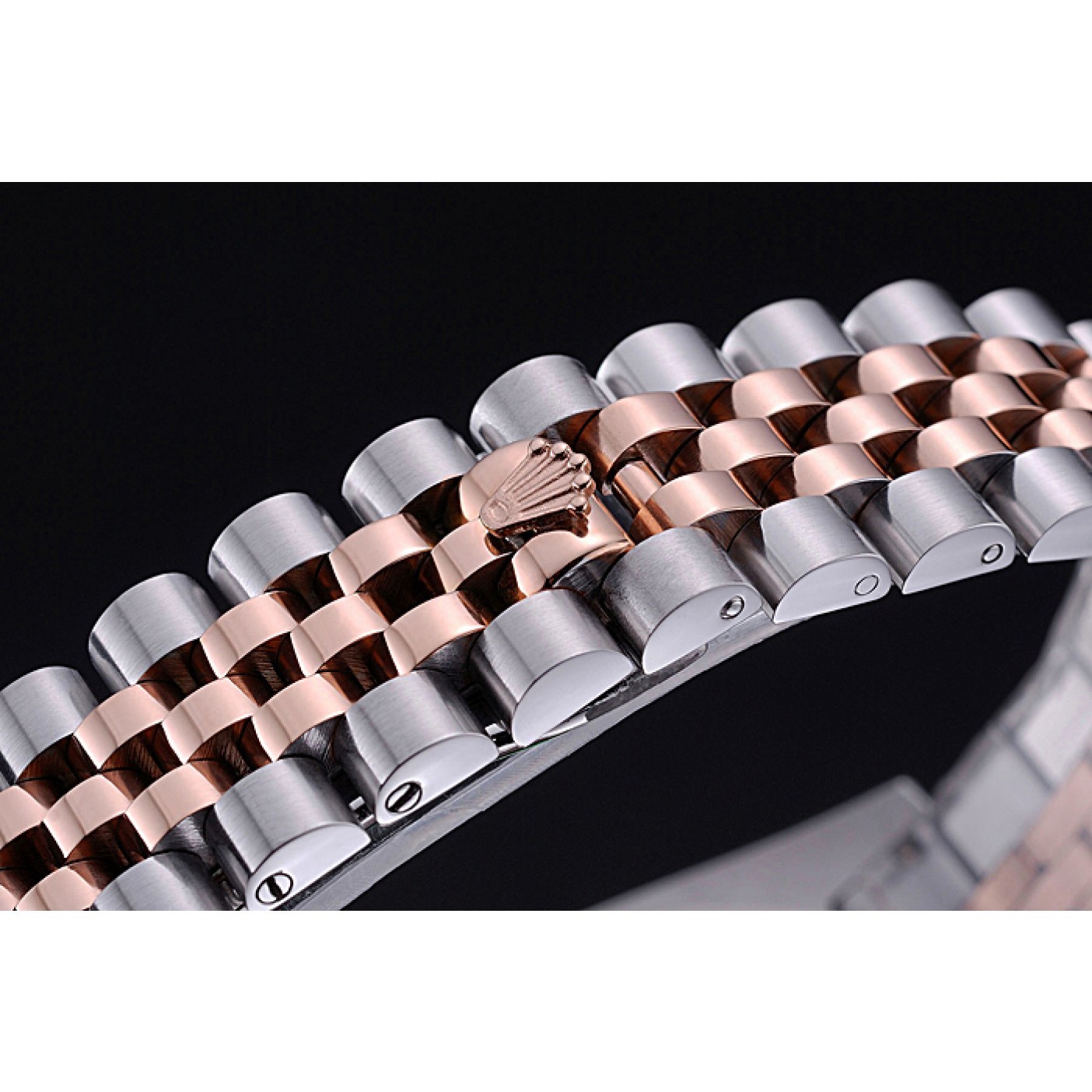 MiroTime Rolex DateJust Black Dial Stainless Steel and Gold Bracelet 622545
