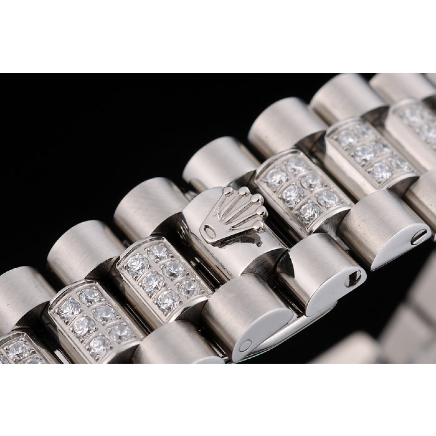 MiroTime Rolex DayDate Diamond Plated Stainless Steel Bracelet Diamond Plated Dial 41986