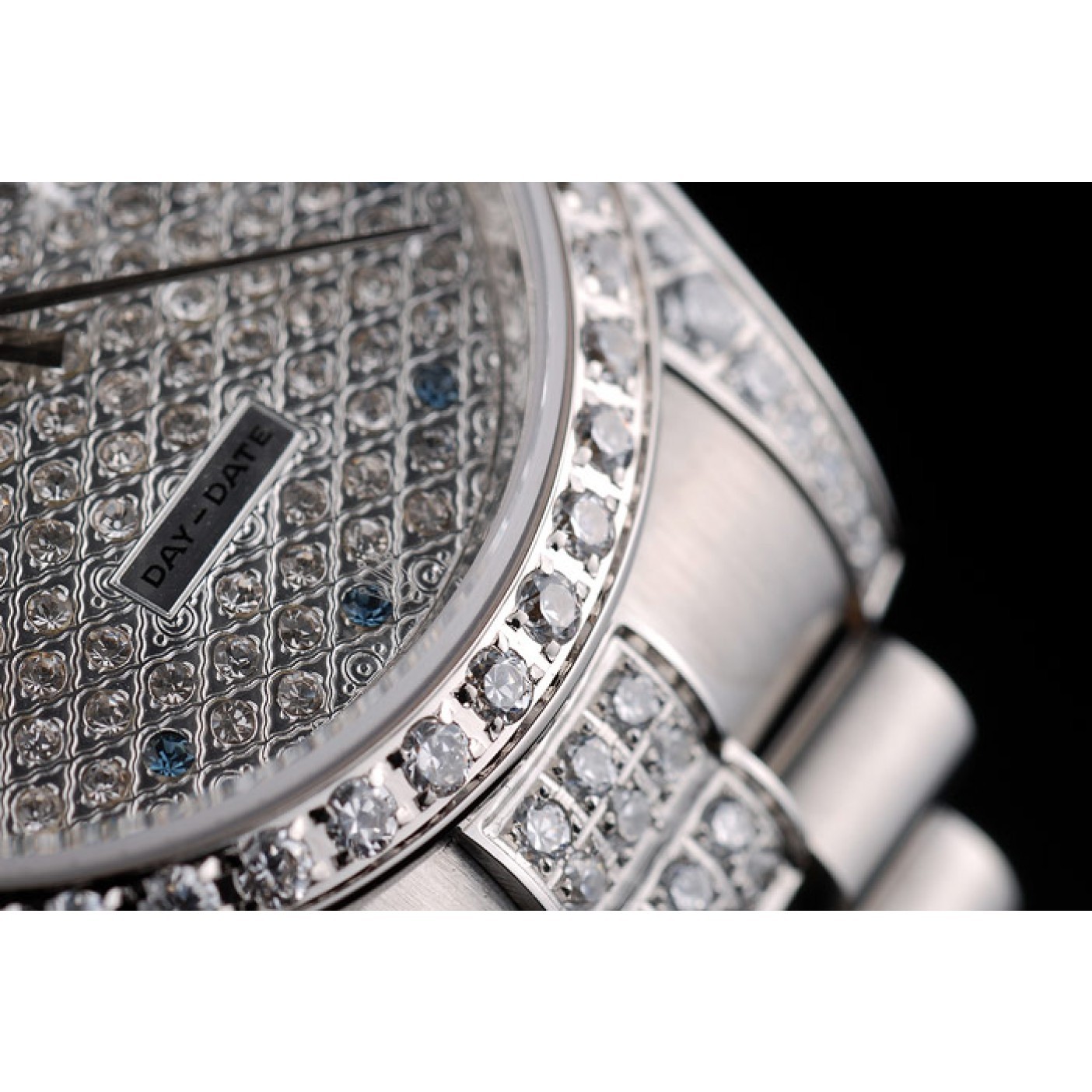 MiroTime Rolex DayDate Diamond Plated Stainless Steel Bracelet Diamond Plated Dial 41986