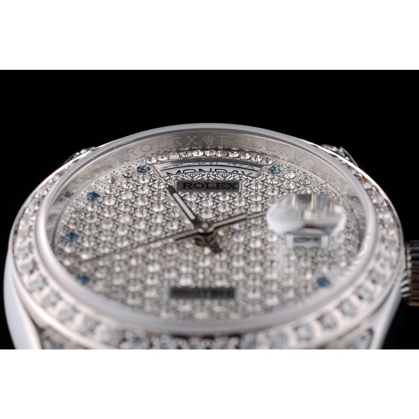 MiroTime Rolex DayDate Diamond Plated Stainless Steel Bracelet Diamond Plated Dial 41986