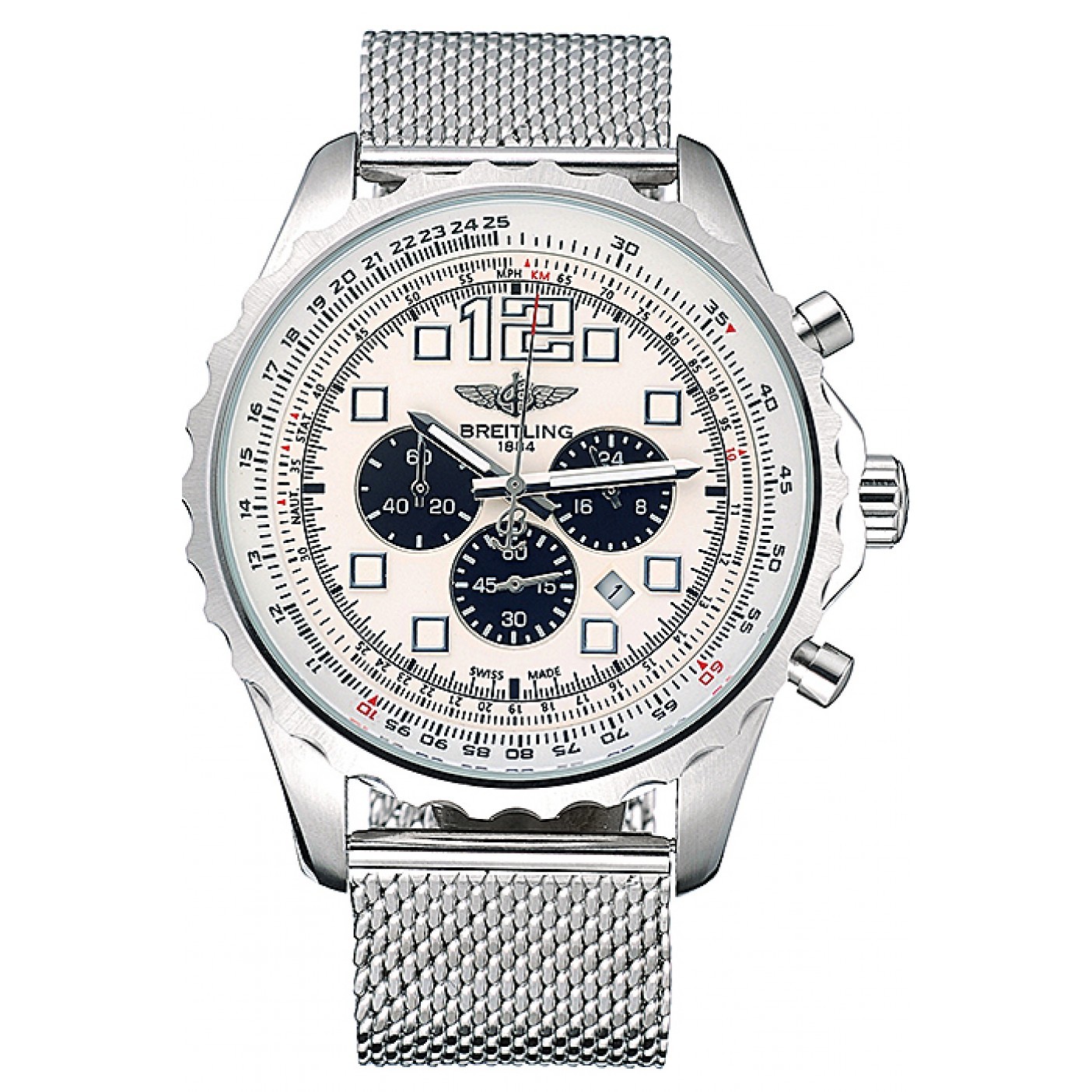 MiroTime Breitling Navitimer Stainless Steel Strap Beige Dial