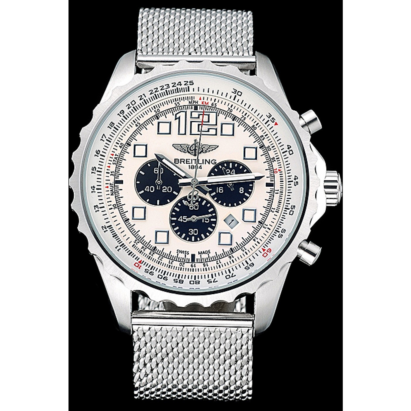 MiroTime Breitling Navitimer Stainless Steel Strap Beige Dial