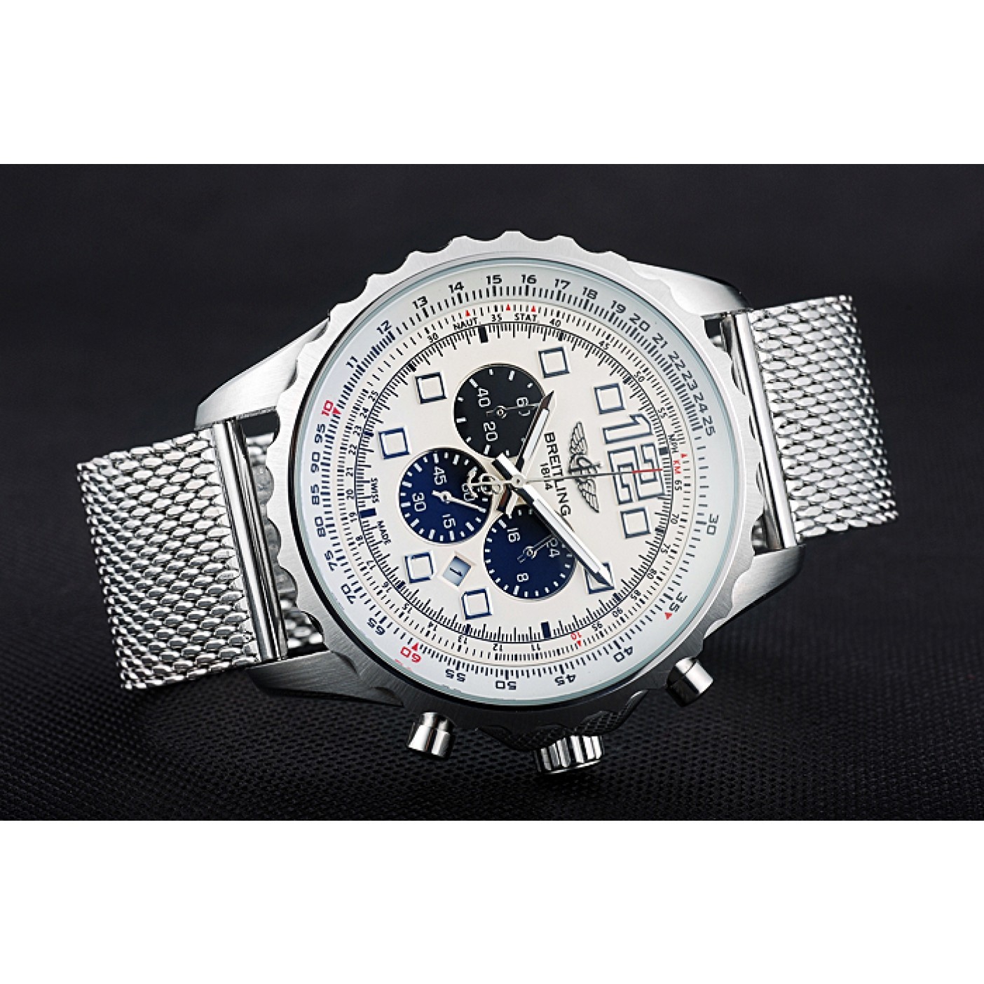 MiroTime Breitling Navitimer Stainless Steel Strap Beige Dial