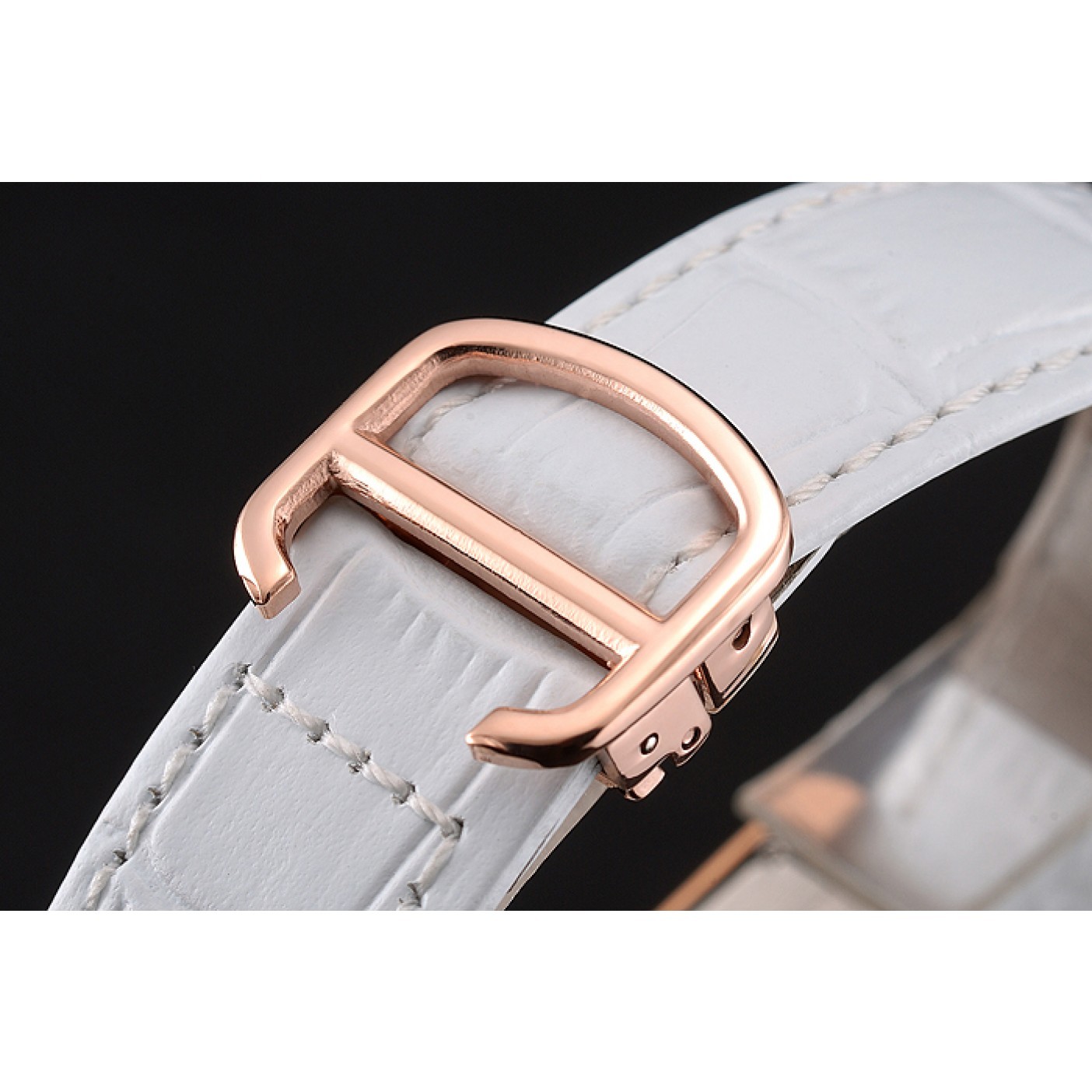 MiroTime Cartier Tank MC Gold Diamond Case White Dial White Leather Strap 622169