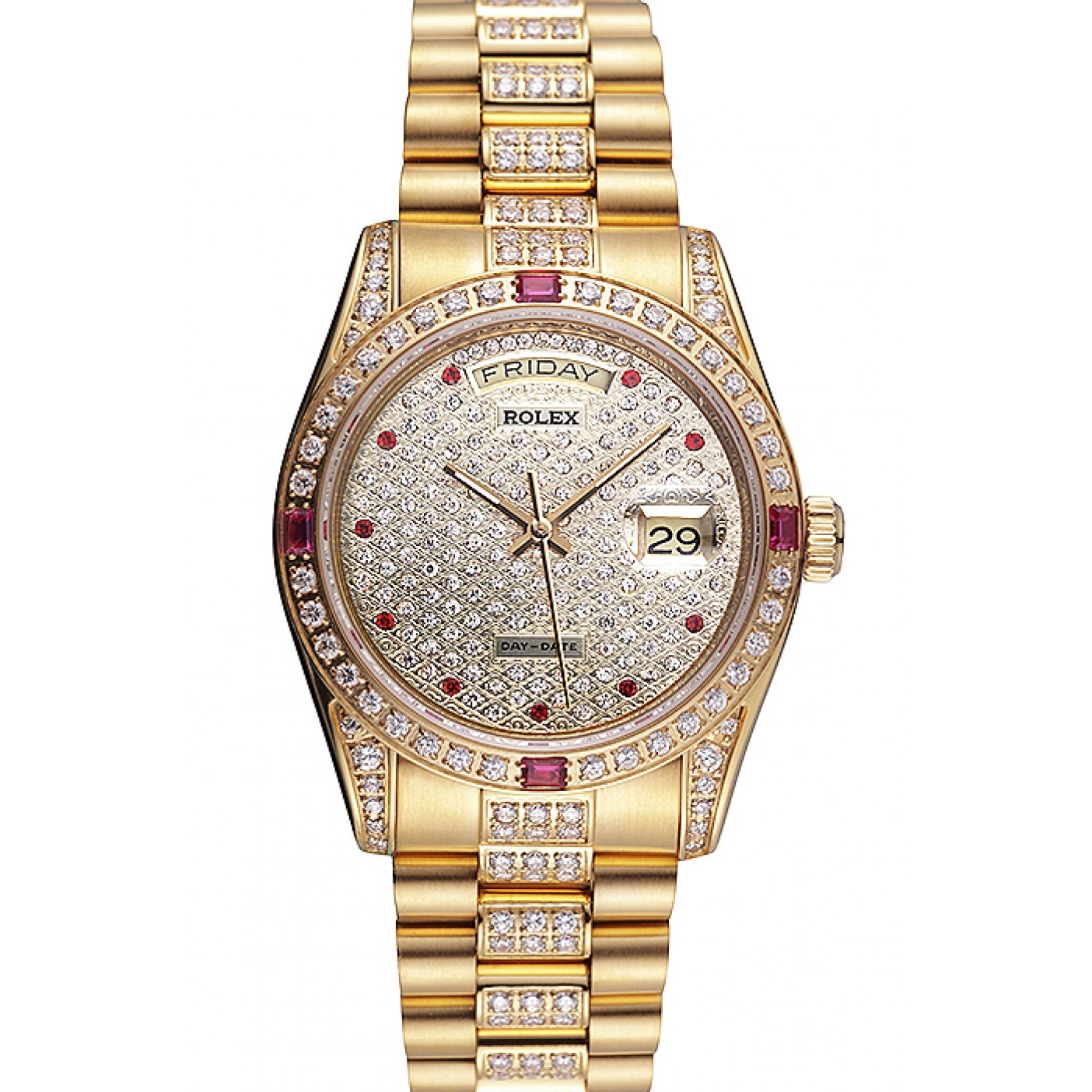 MiroTime Swiss Rolex Day-Date Diamonds Yellow Gold-srl184 621614