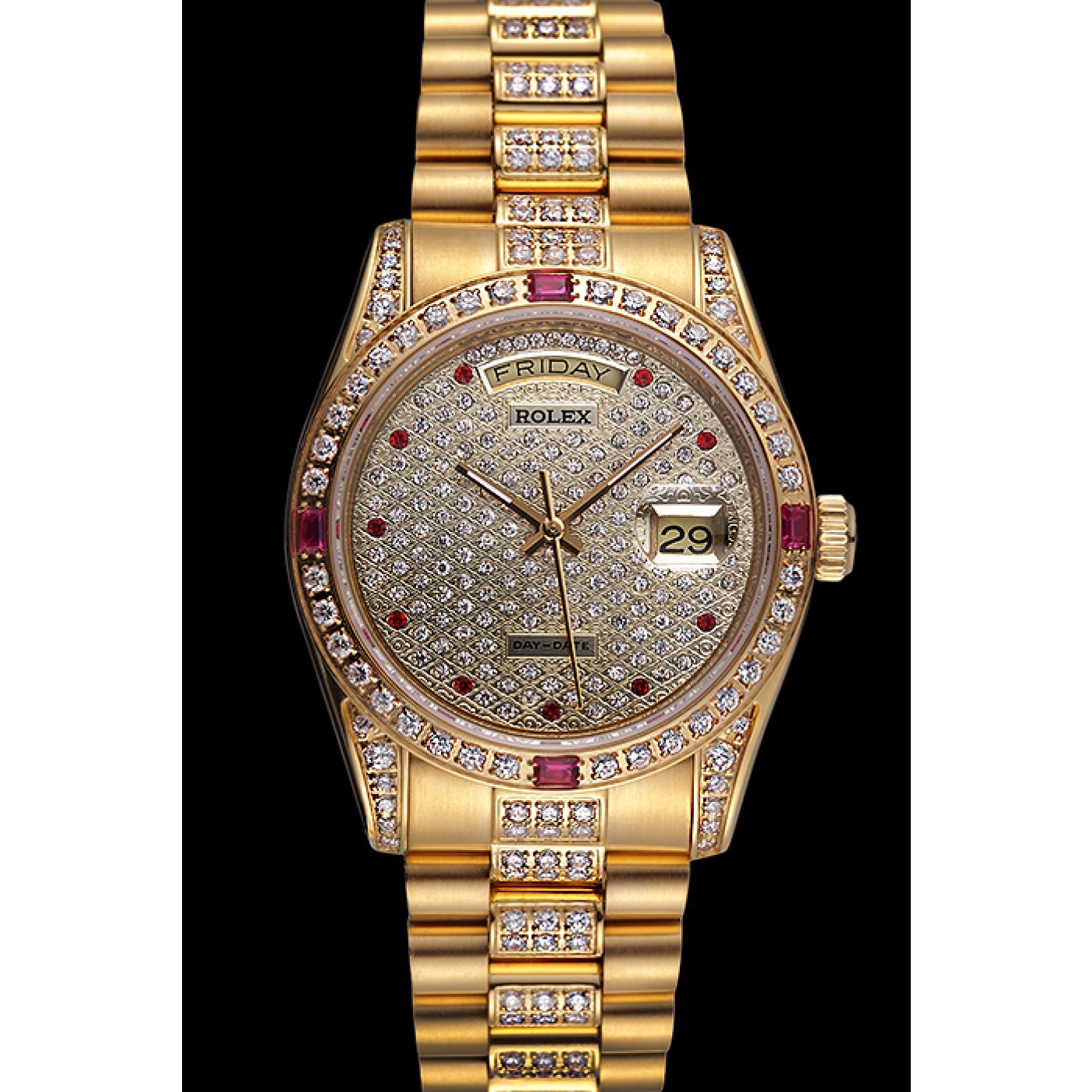MiroTime Swiss Rolex Day-Date Diamonds Yellow Gold-srl184 621614