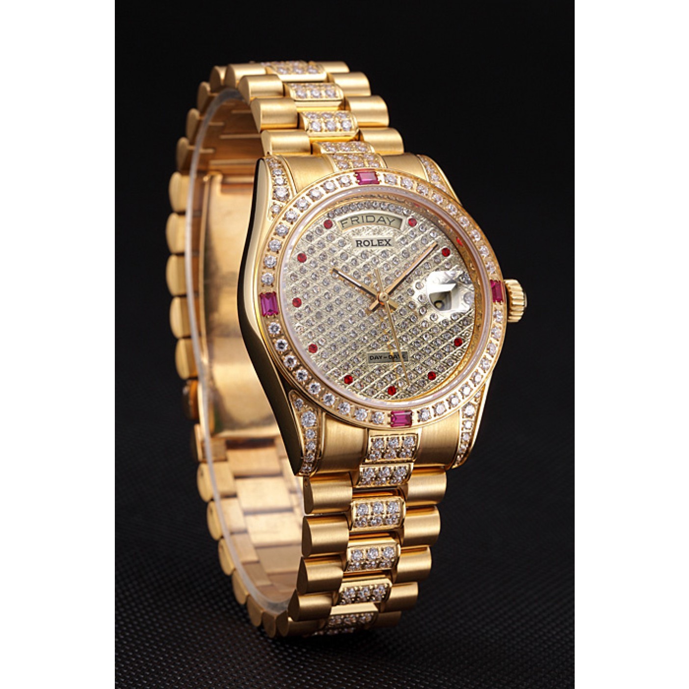 MiroTime Swiss Rolex Day-Date Diamonds Yellow Gold-srl184 621614