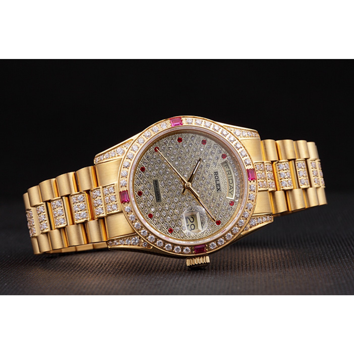 MiroTime Swiss Rolex Day-Date Diamonds Yellow Gold-srl184 621614
