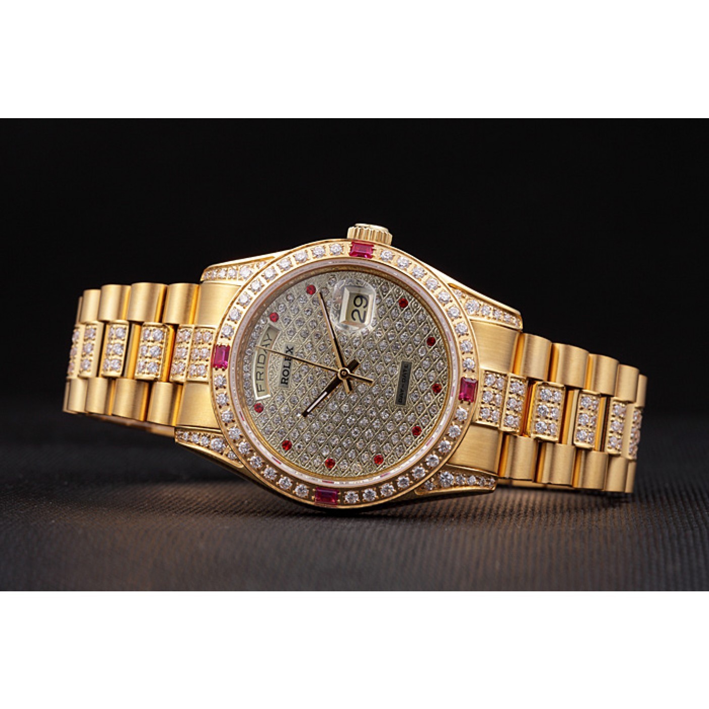 MiroTime Swiss Rolex Day-Date Diamonds Yellow Gold-srl184 621614