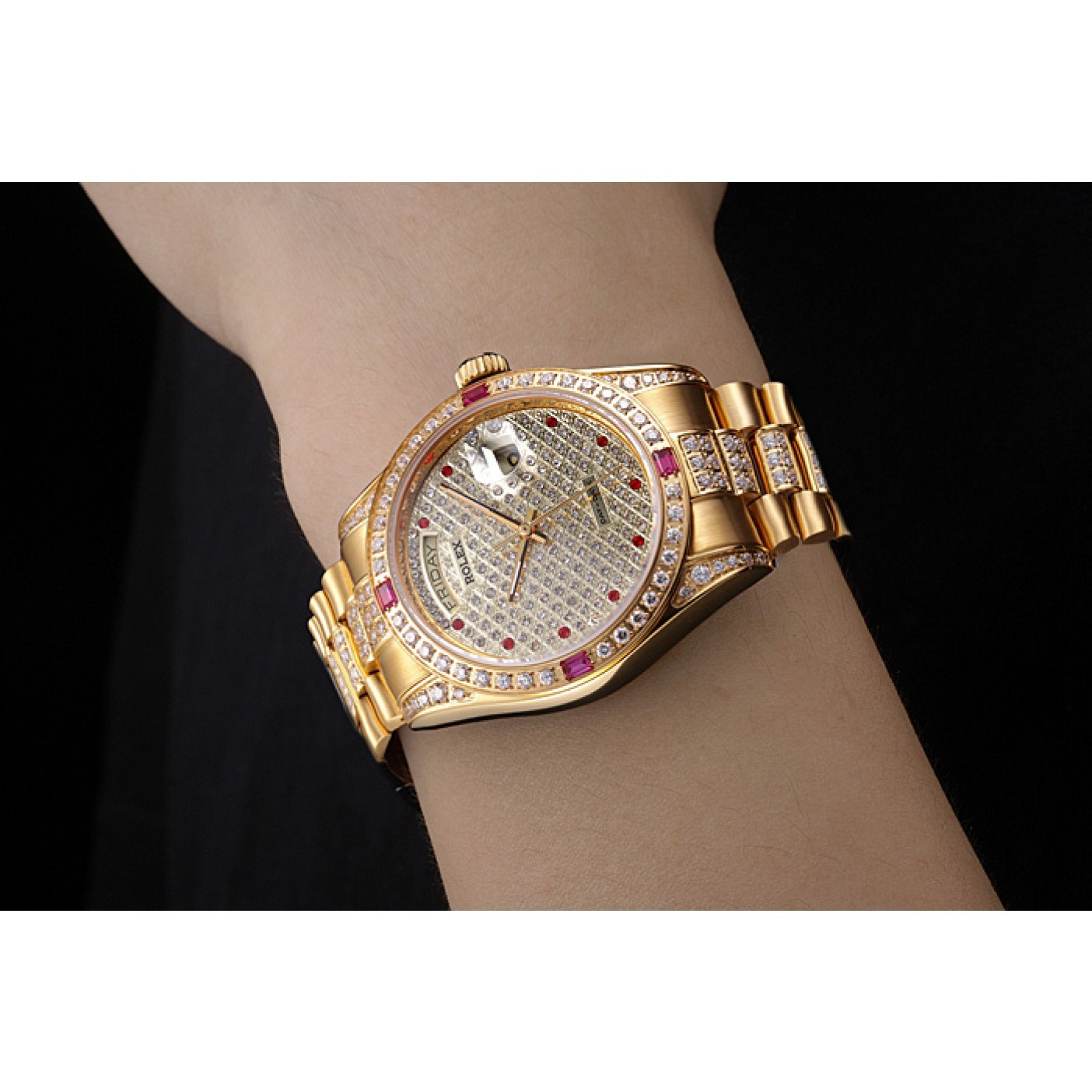MiroTime Swiss Rolex Day-Date Diamonds Yellow Gold-srl184 621614