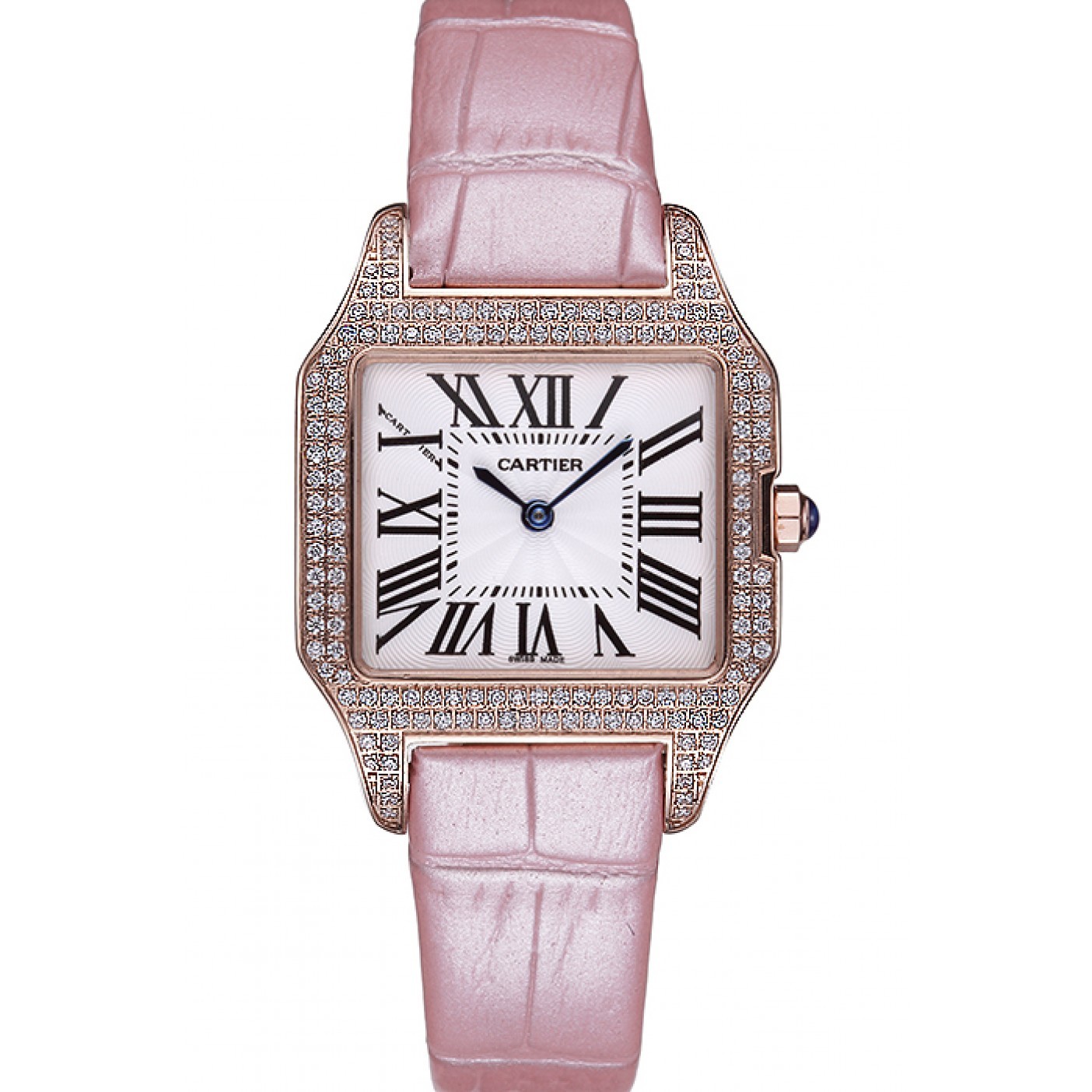 MiroTime Cartier Santos 100 Diamond Rose Gold Bezel 621915