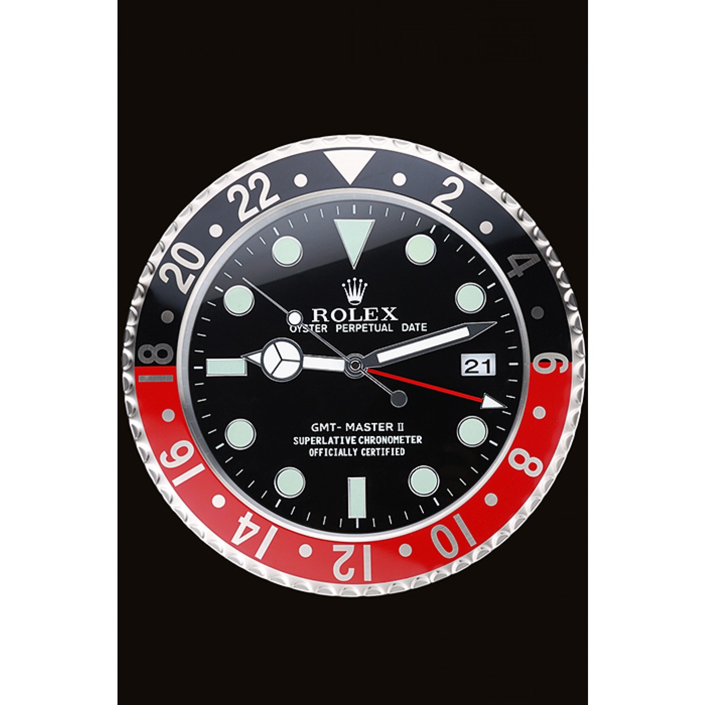 MiroTime Rolex GMT Master II Wall Clock Black-Red 622478