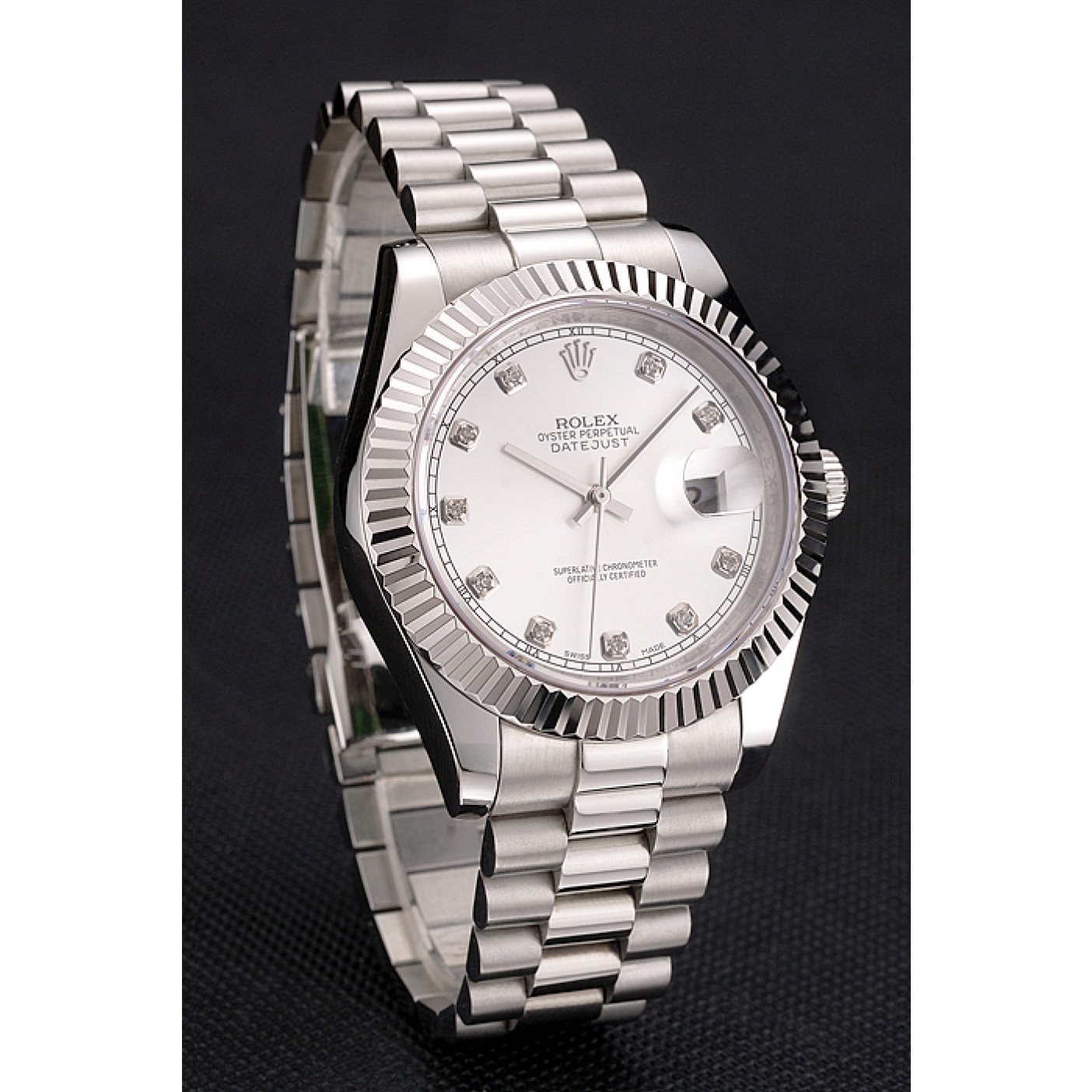 MiroTime Swiss Rolex Datejust Silver Dial Stainless Steel Case And Bracelet