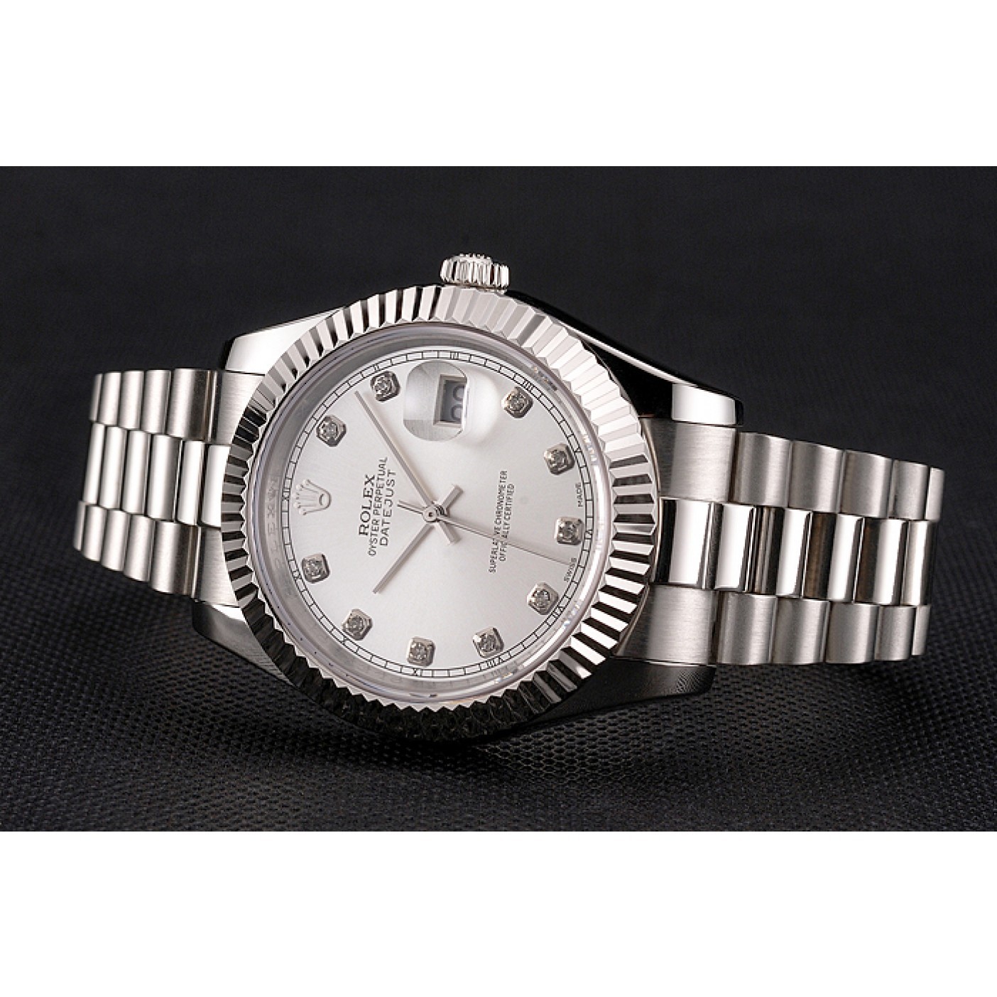 MiroTime Swiss Rolex Datejust Silver Dial Stainless Steel Case And Bracelet