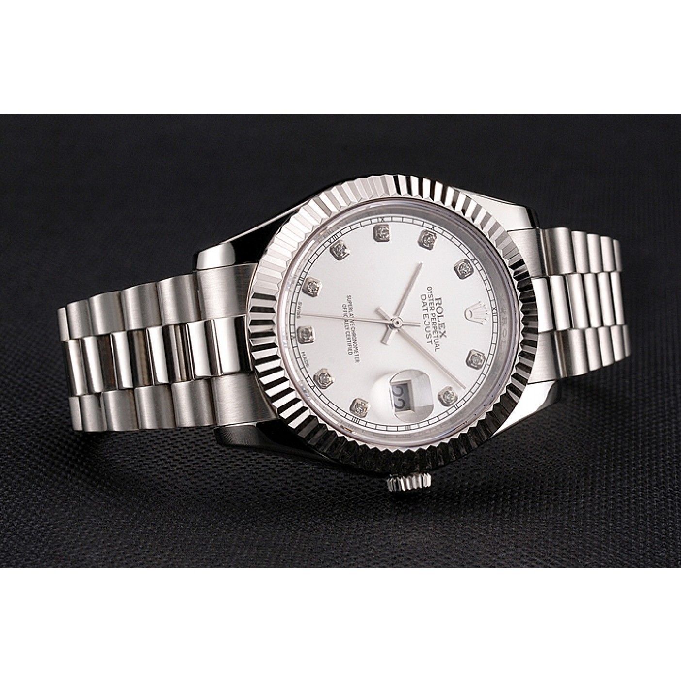 MiroTime Swiss Rolex Datejust Silver Dial Stainless Steel Case And Bracelet