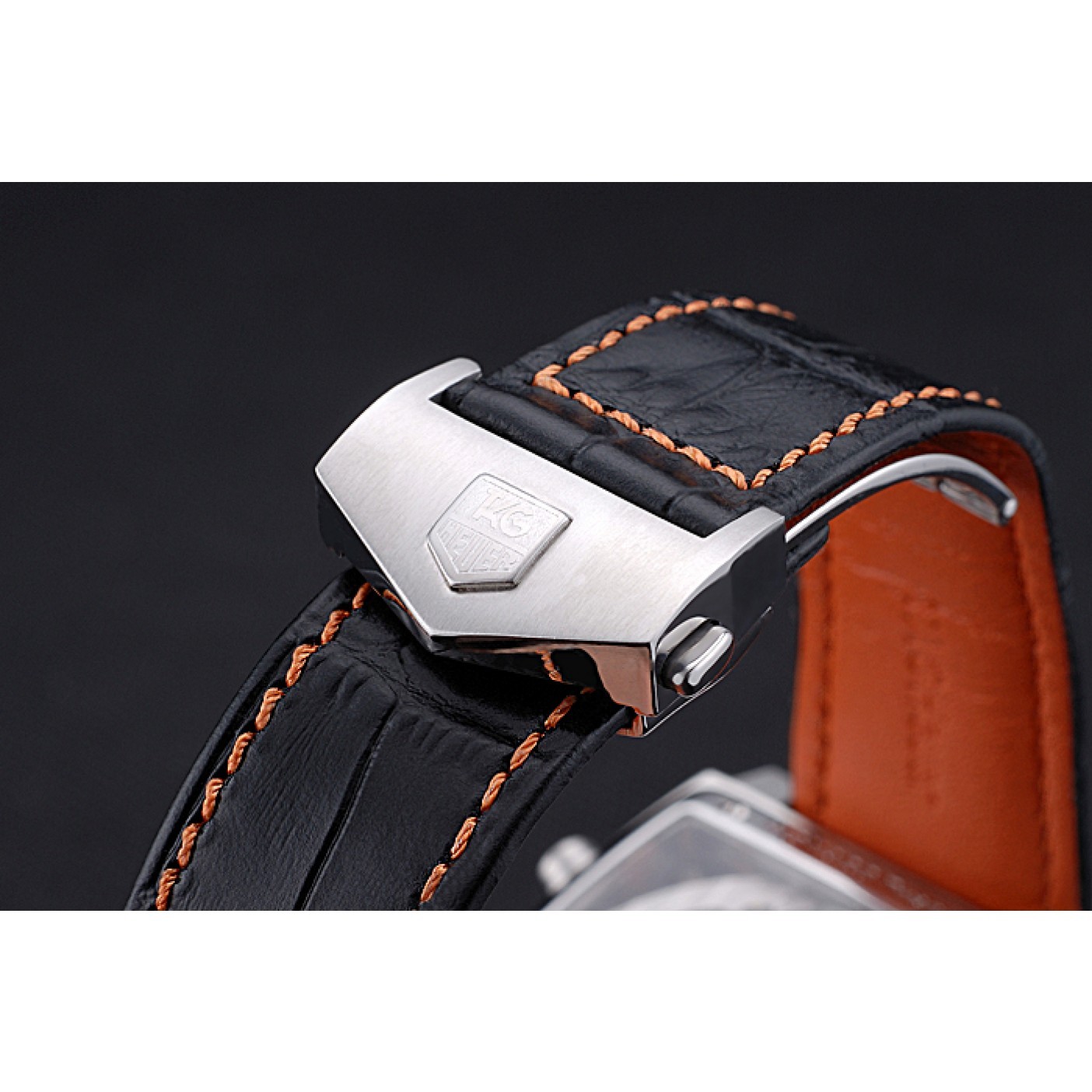 MiroTime Tag Heuer Monaco 24 Calibre 36 Chronograph Gold And Beige Dial Black Leather Strap 622274