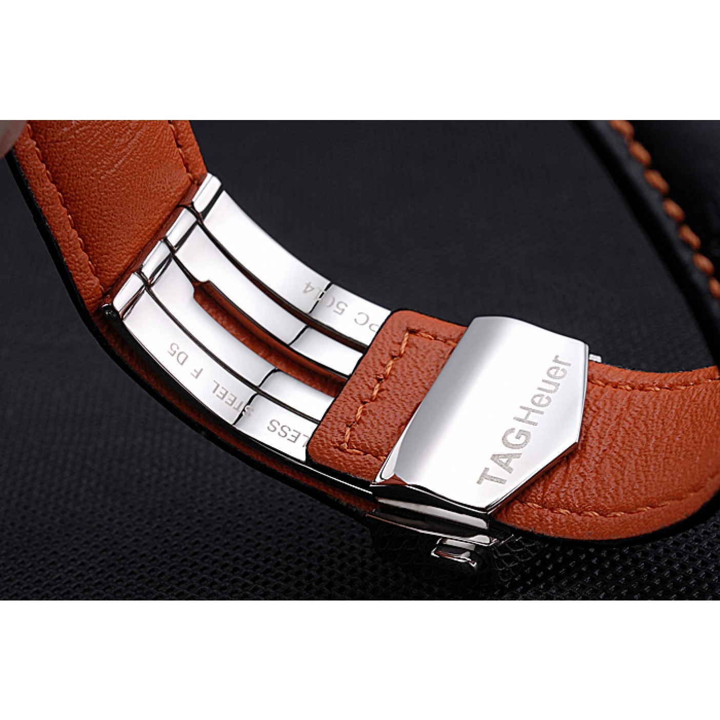 MiroTime Tag Heuer Monaco 24 Calibre 36 Chronograph Gold And Beige Dial Black Leather Strap 622274