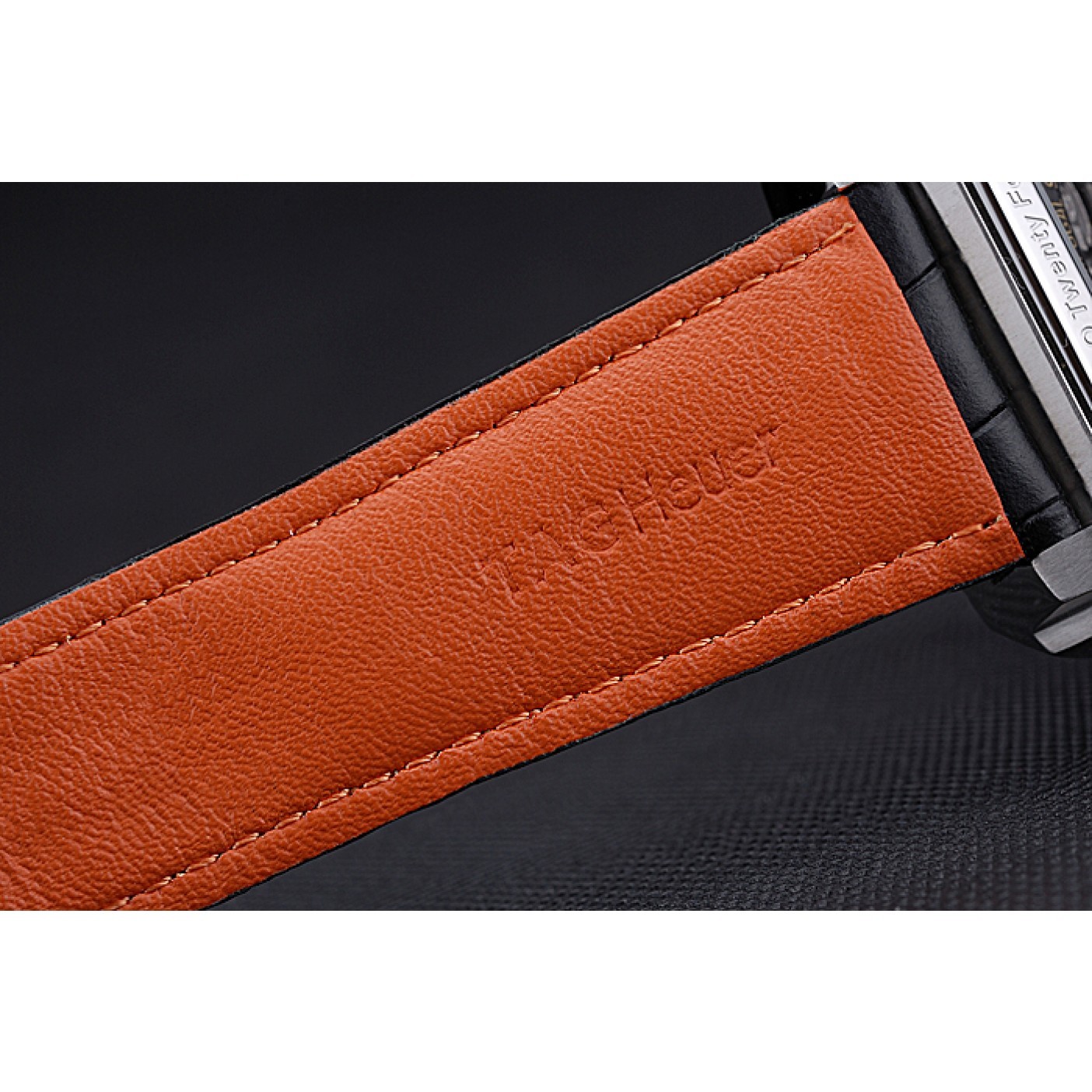 MiroTime Tag Heuer Monaco 24 Calibre 36 Chronograph Gold And Beige Dial Black Leather Strap 622274
