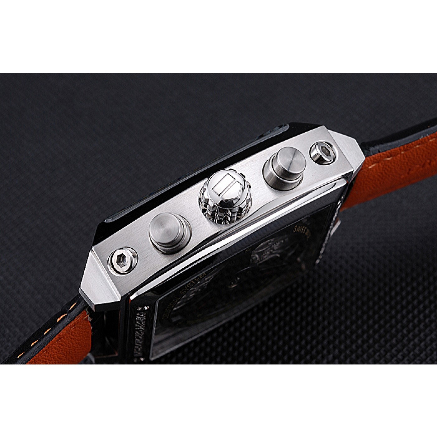 MiroTime Tag Heuer Monaco 24 Calibre 36 Chronograph Gold And Beige Dial Black Leather Strap 622274
