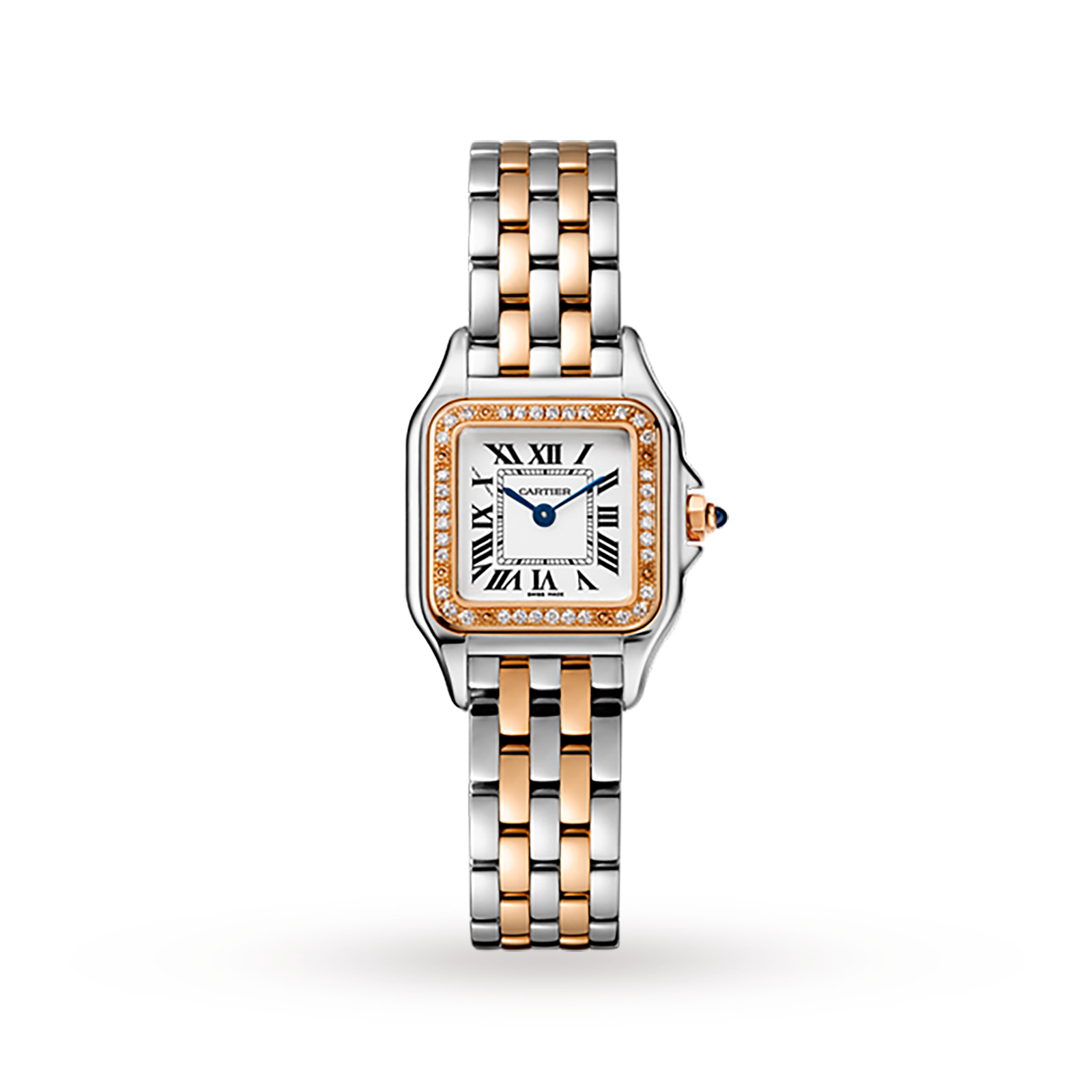 MiroTime Swiss Panthère de Cartier watch, Small model, rose gold and steel, diamonds