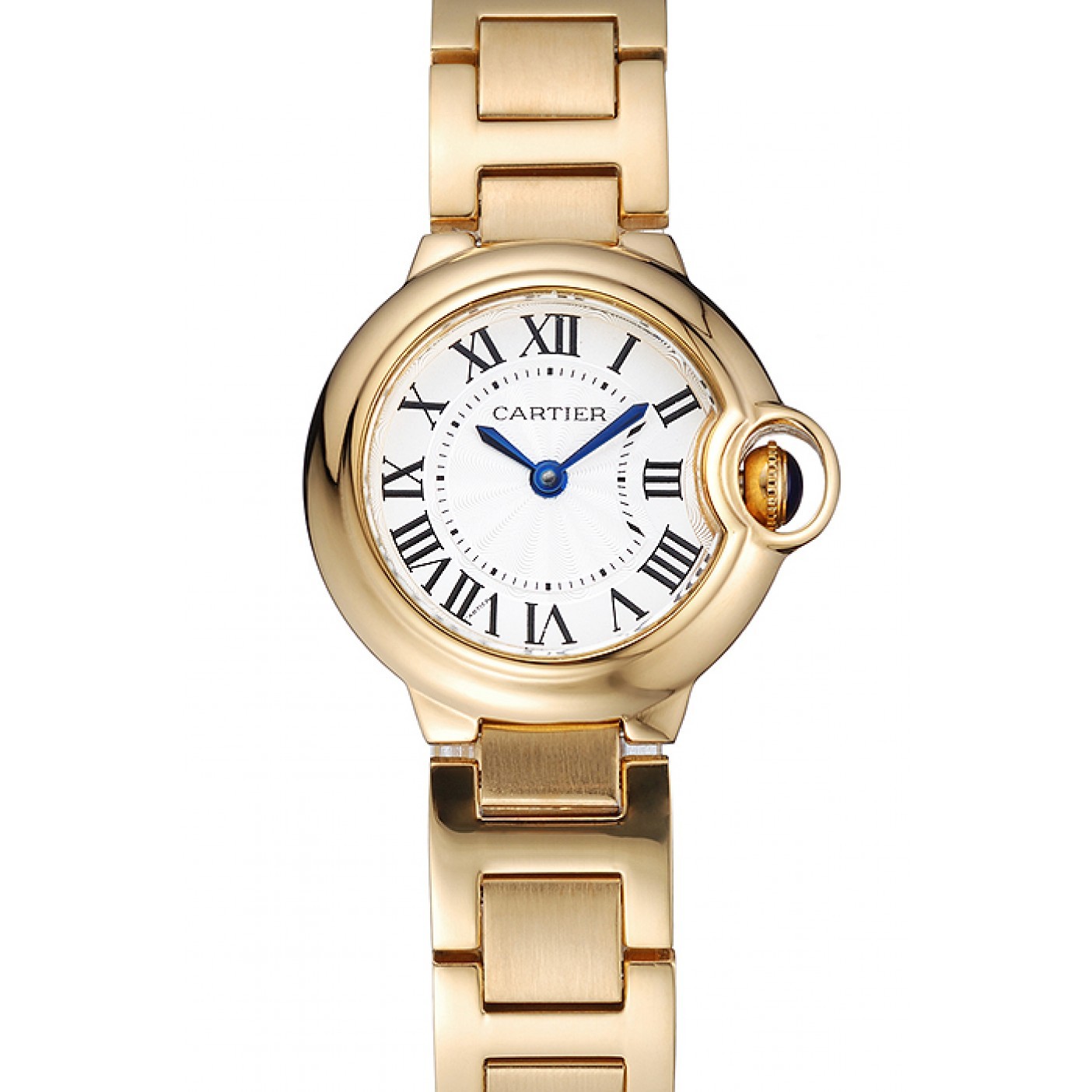 MiroTime Cartier Ballon Bleu White Dial Yellow Gold Stainless Steel Bracelet 1454191