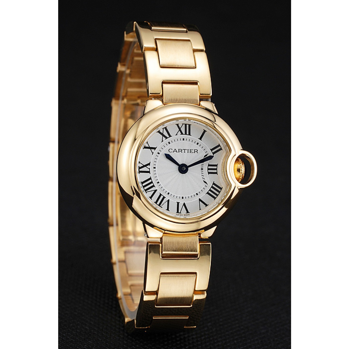 MiroTime Cartier Ballon Bleu White Dial Yellow Gold Stainless Steel Bracelet 1454191