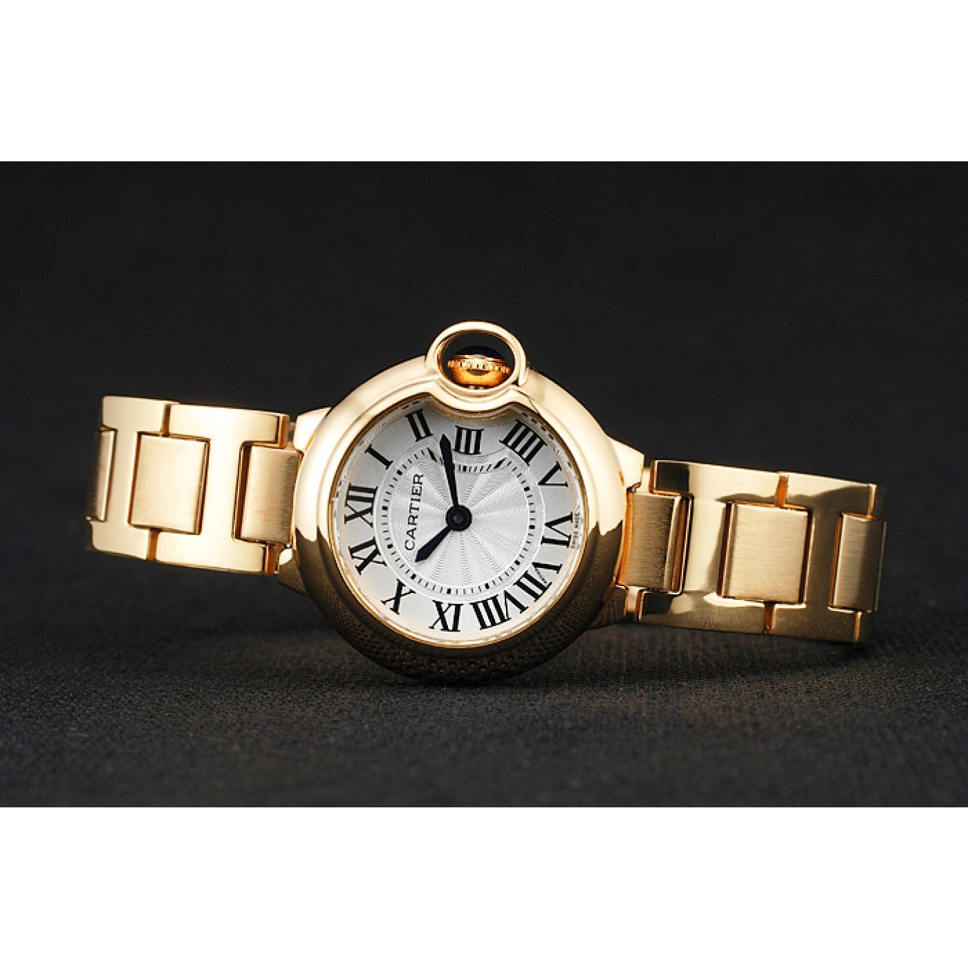 MiroTime Cartier Ballon Bleu White Dial Yellow Gold Stainless Steel Bracelet 1454191