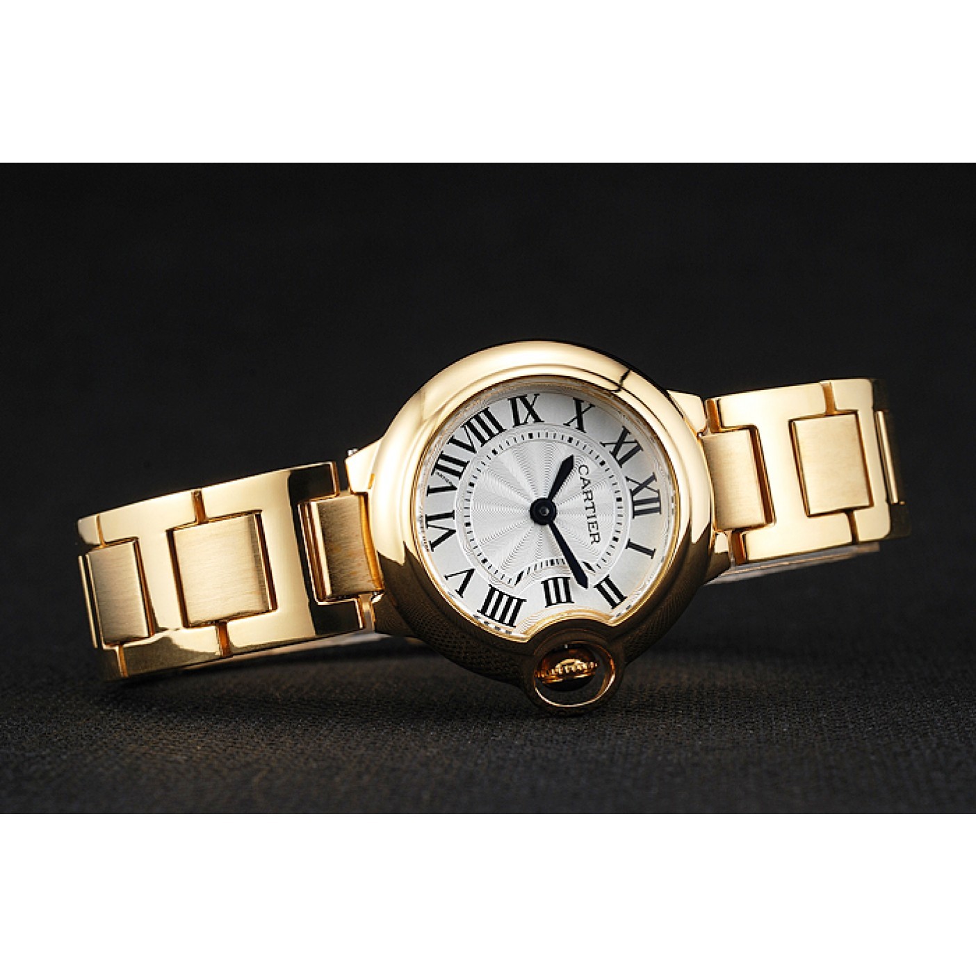 MiroTime Cartier Ballon Bleu White Dial Yellow Gold Stainless Steel Bracelet 1454191