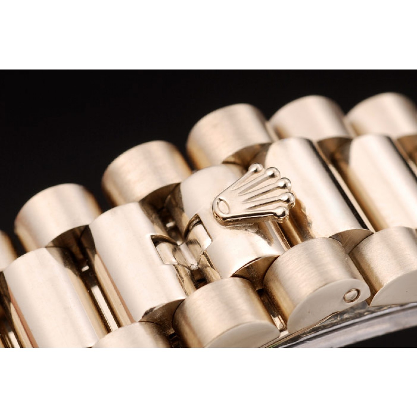 MiroTime Rolex Swiss DayDate Gold Stainless Steel Ribbed Bezel Gold Dial 41997