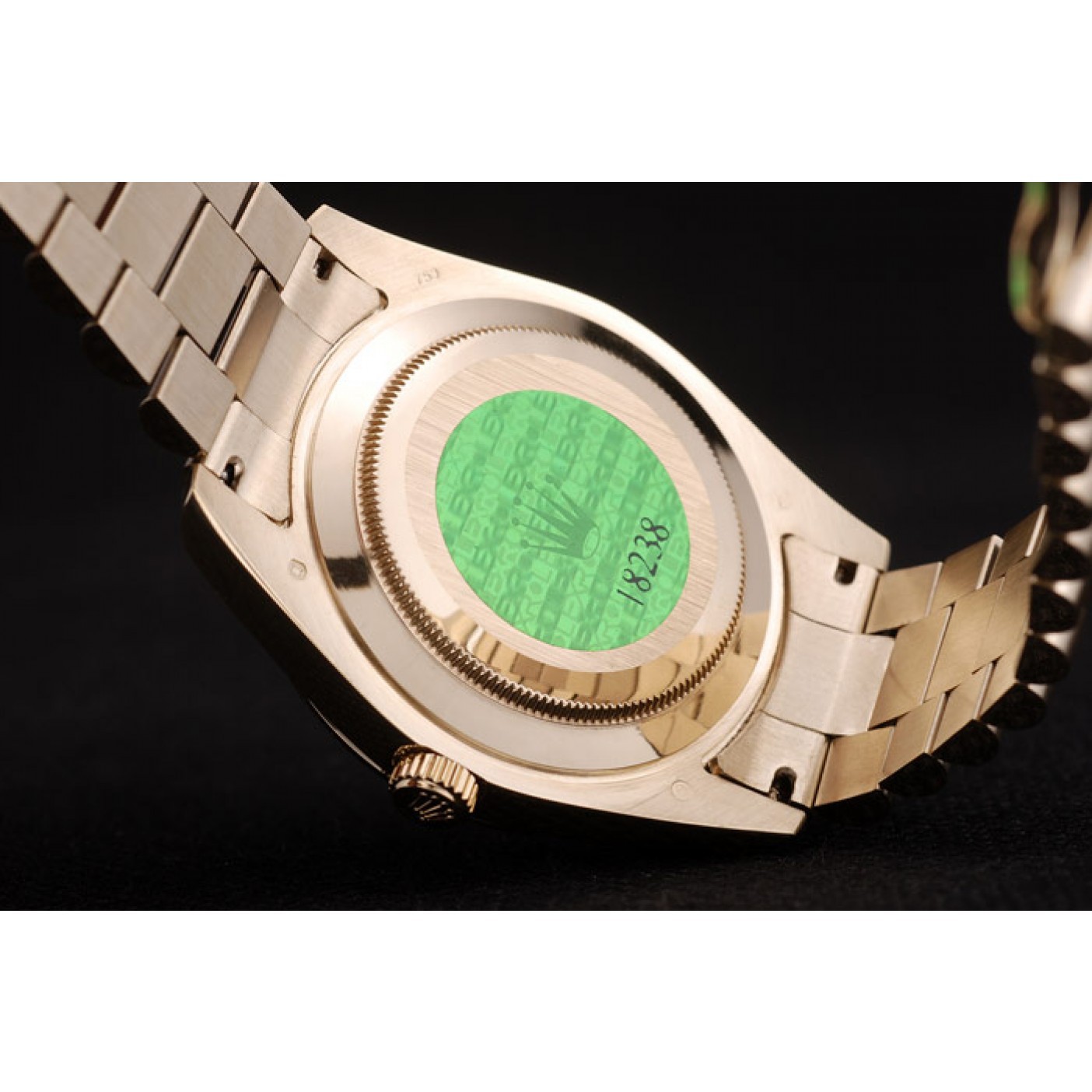 MiroTime Rolex Swiss DayDate Gold Stainless Steel Ribbed Bezel Gold Dial 41997