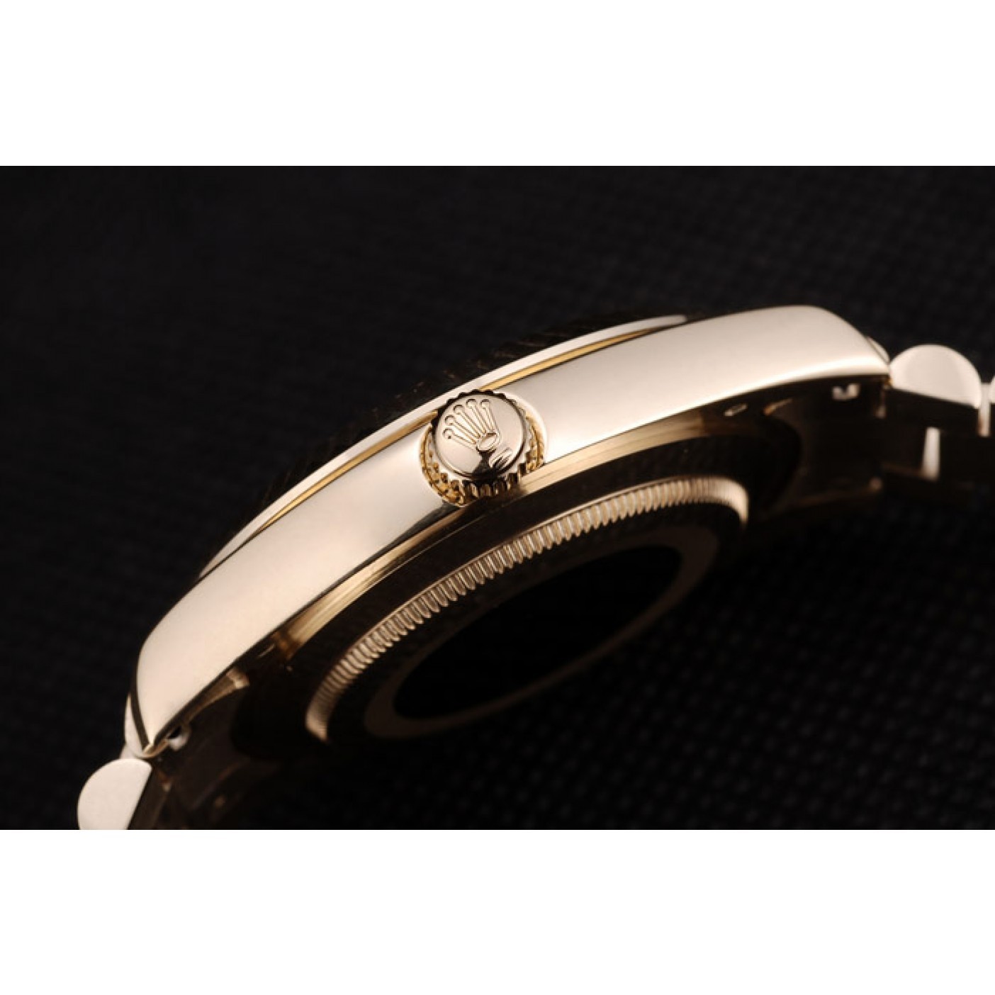 MiroTime Rolex Swiss DayDate Gold Stainless Steel Ribbed Bezel Gold Dial 41997