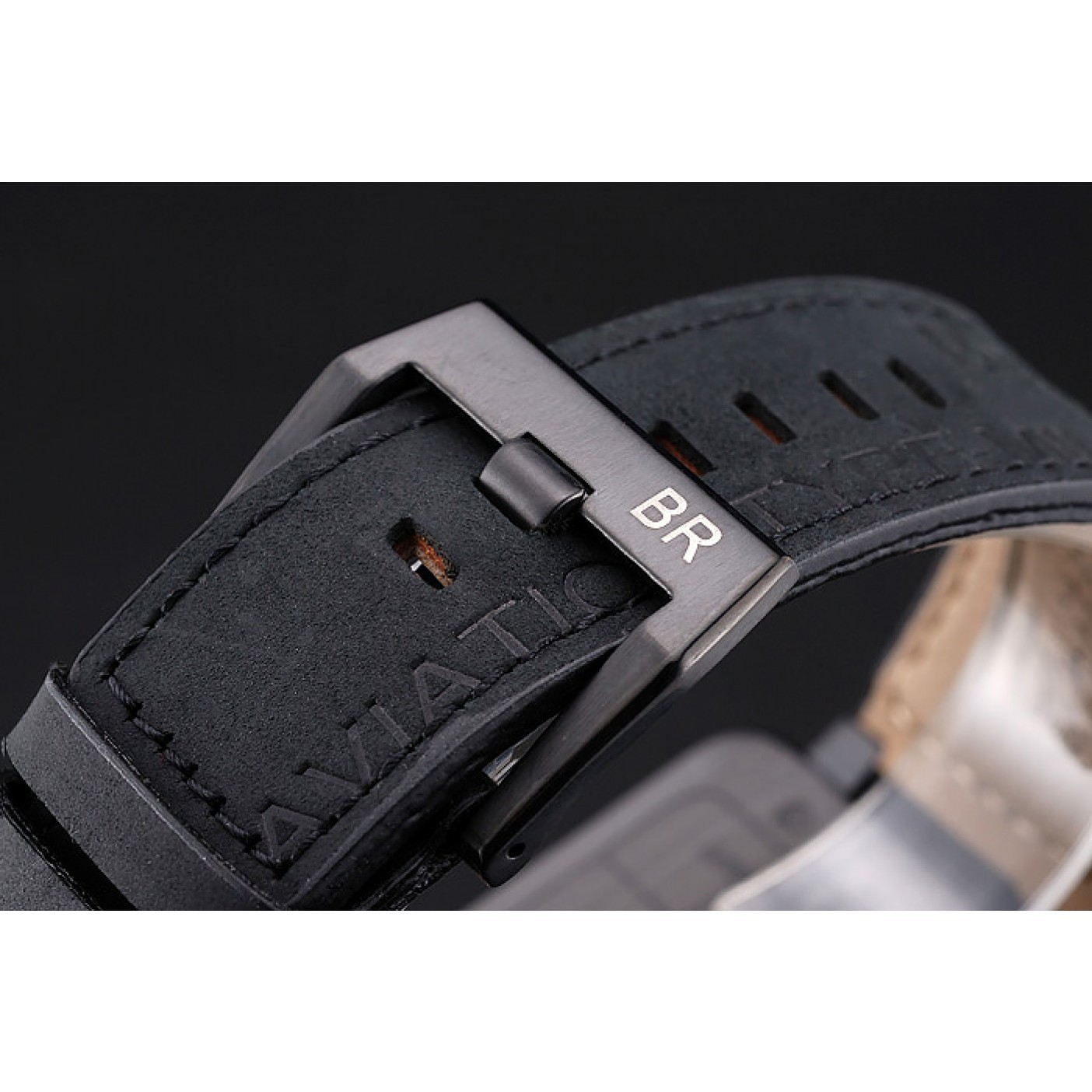 MiroTime Bell and Ross BR 01-92 Black Dial Black Case Black Leather Strap