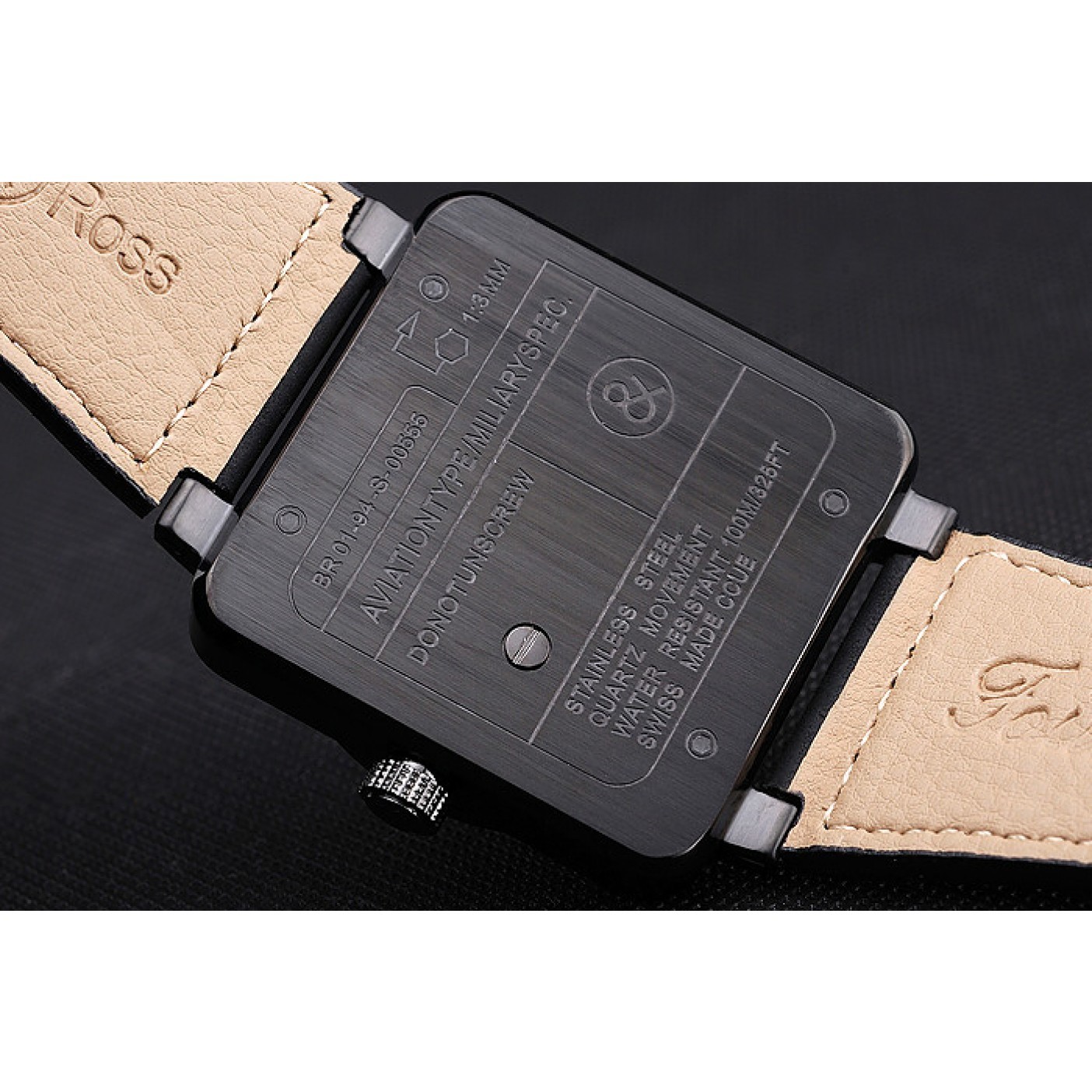 MiroTime Bell and Ross BR 01-92 Black Dial Black Case Black Leather Strap