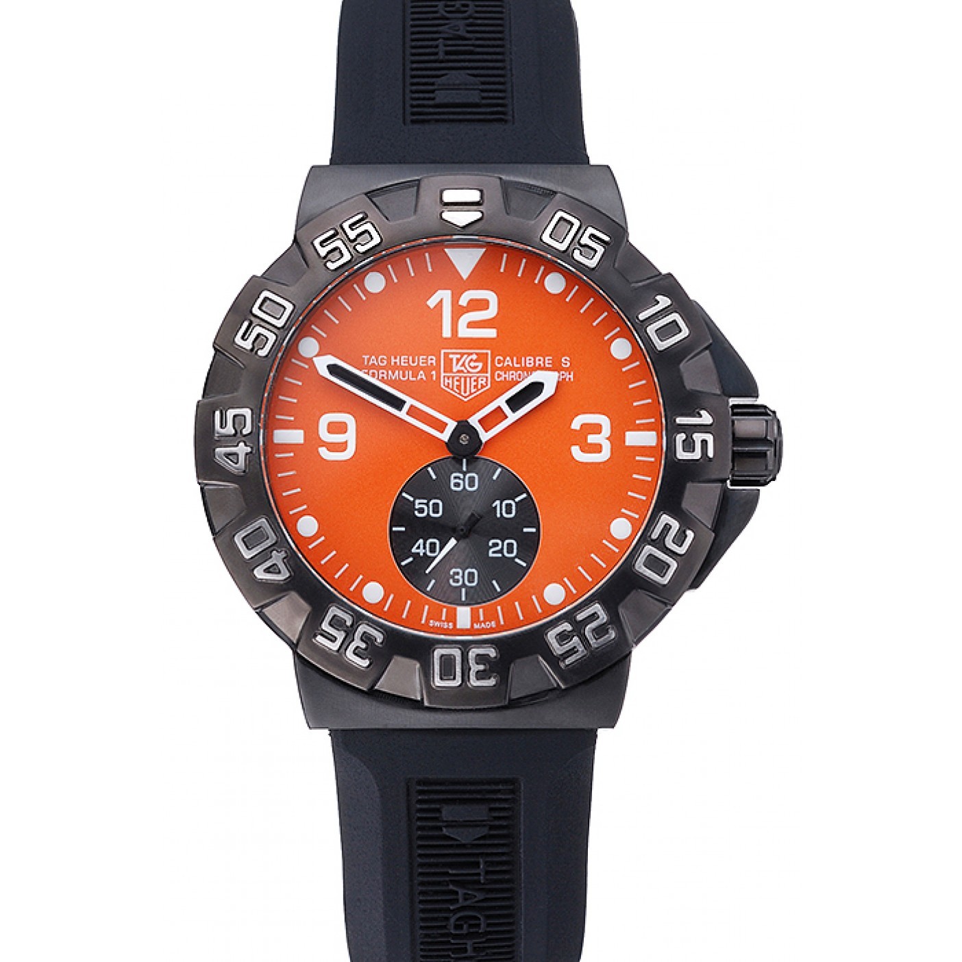 MiroTime Tag Heuer Formula One Grande Date Orange Dial Rubber Bracelet 622278