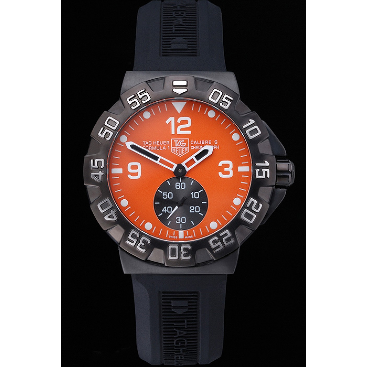 MiroTime Tag Heuer Formula One Grande Date Orange Dial Rubber Bracelet 622278
