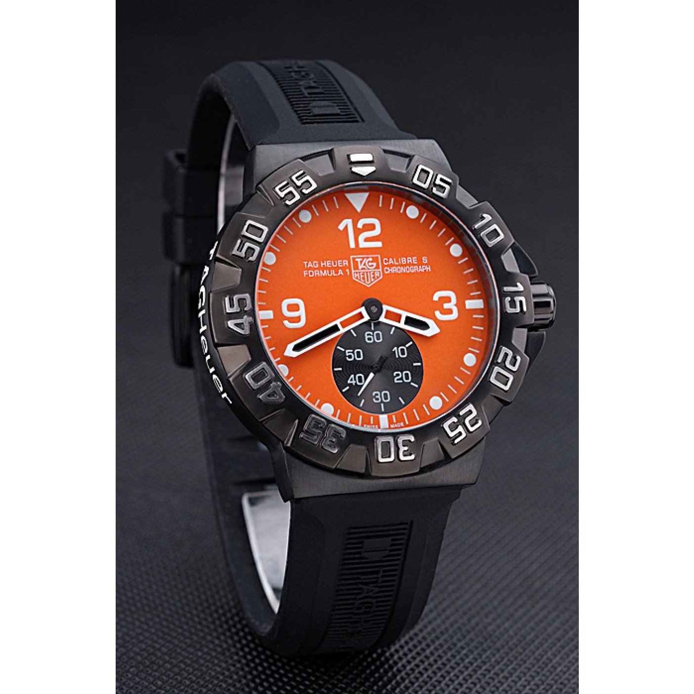 MiroTime Tag Heuer Formula One Grande Date Orange Dial Rubber Bracelet 622278