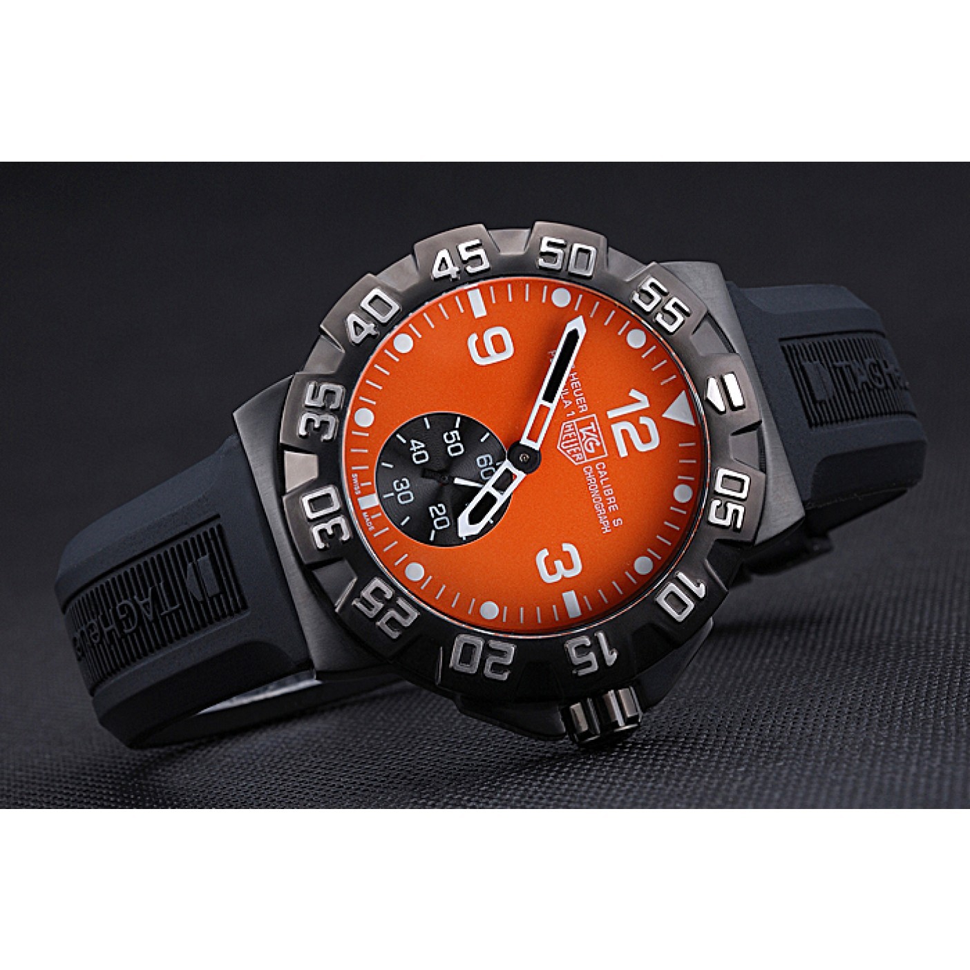 MiroTime Tag Heuer Formula One Grande Date Orange Dial Rubber Bracelet 622278