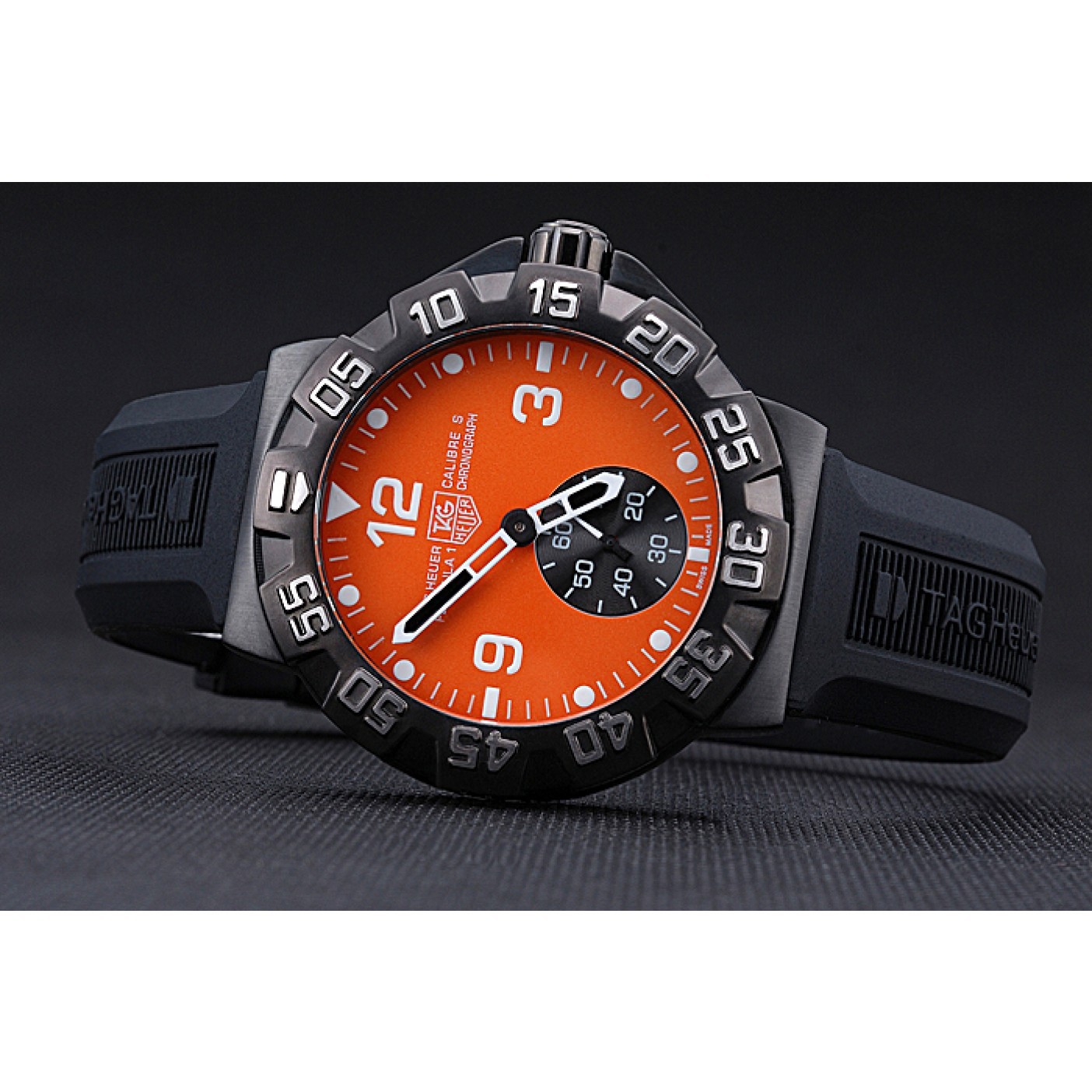 MiroTime Tag Heuer Formula One Grande Date Orange Dial Rubber Bracelet 622278