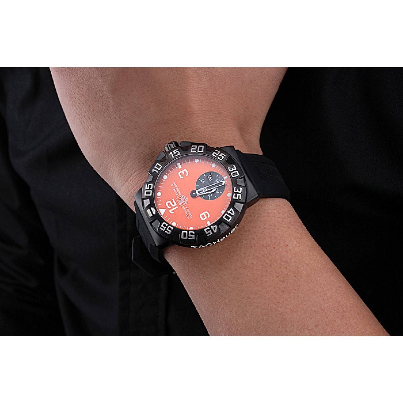 MiroTime Tag Heuer Formula One Grande Date Orange Dial Rubber Bracelet 622278