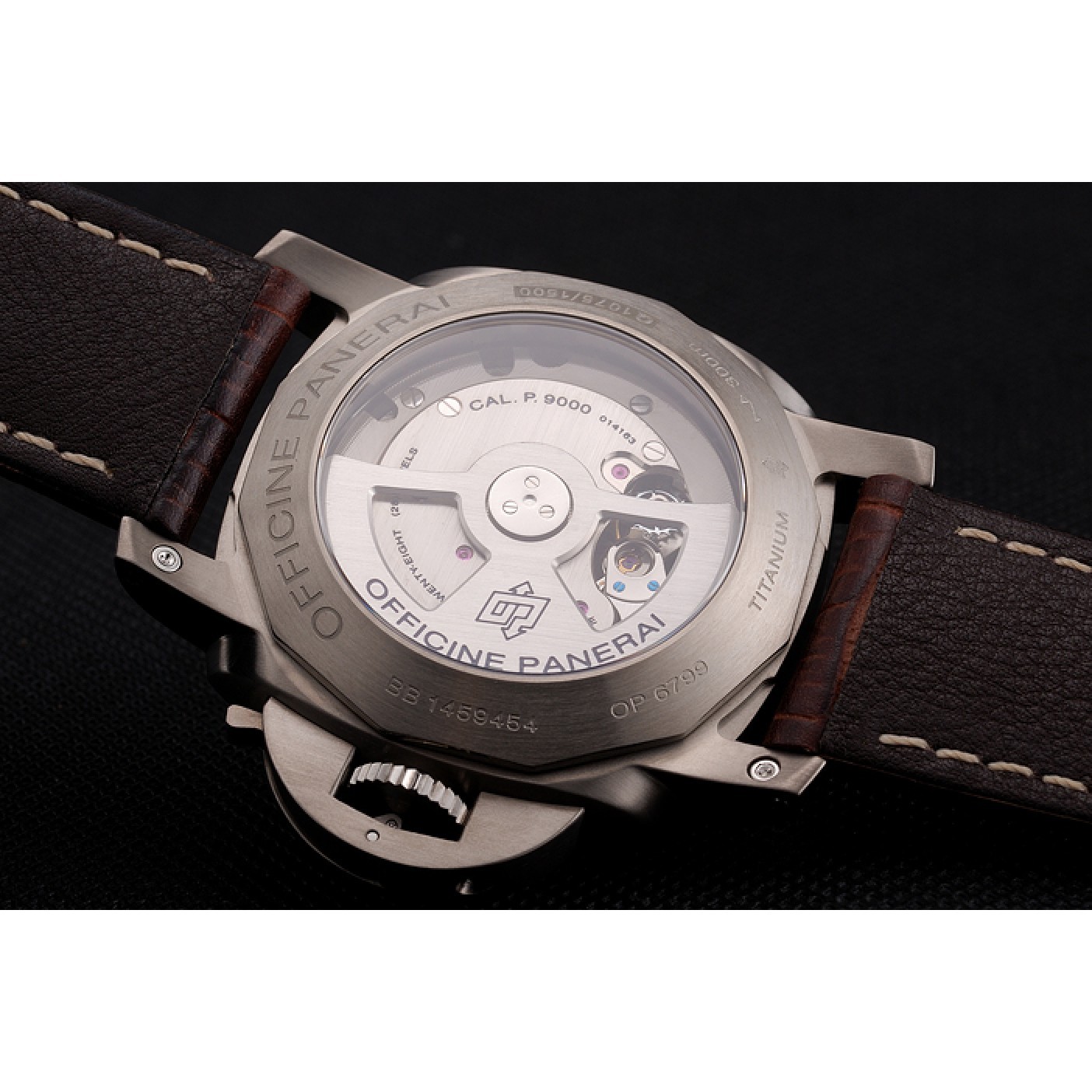 MiroTime Swiss Panerai Luminor Marina 1950 3 Days Brown Dial Stainless Steel Case Brown Leather Strap
