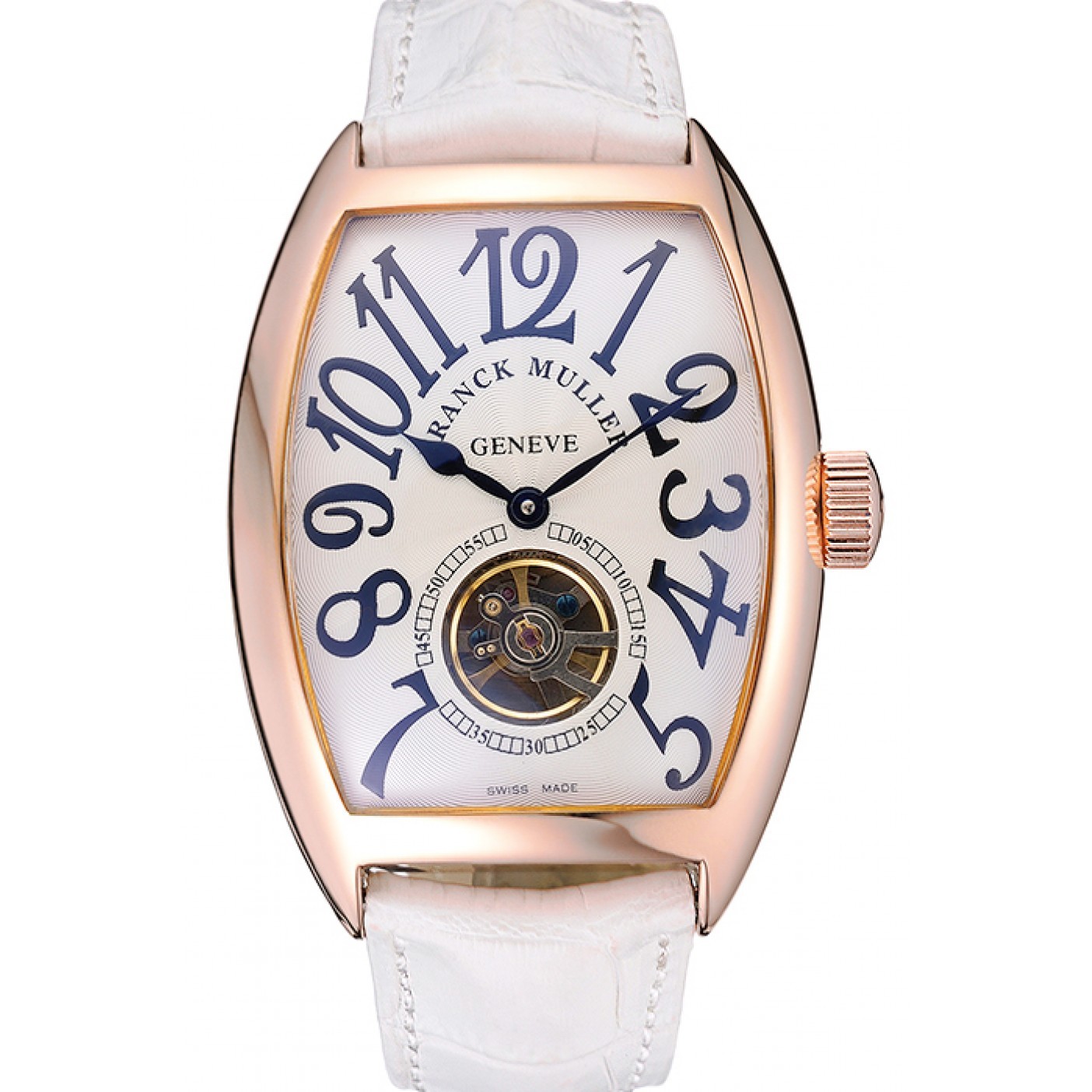 MiroTime Franck Muller Casablanca White Croco Leather Strap White Dial 80283