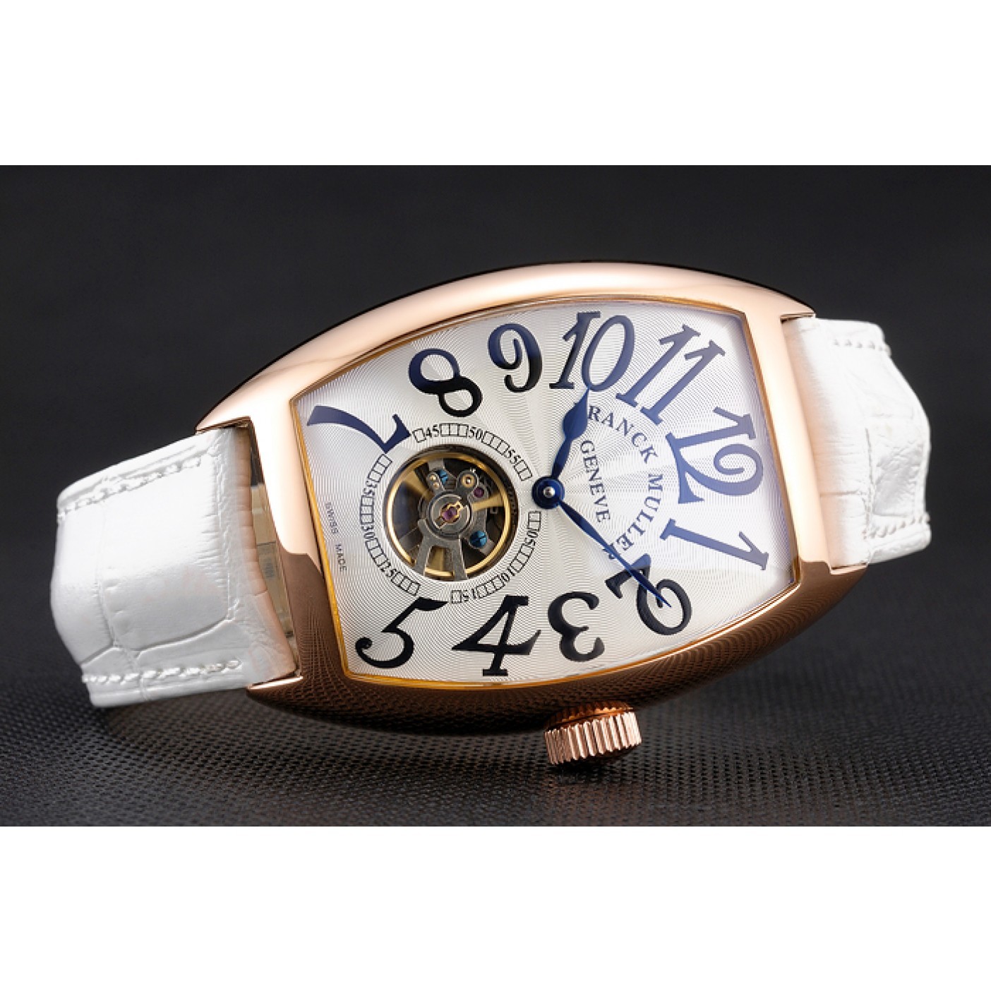 MiroTime Franck Muller Casablanca White Croco Leather Strap White Dial 80283