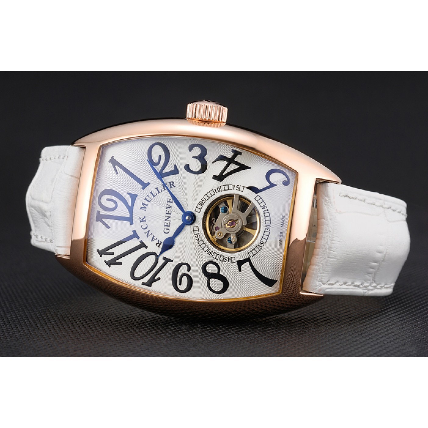 MiroTime Franck Muller Casablanca White Croco Leather Strap White Dial 80283