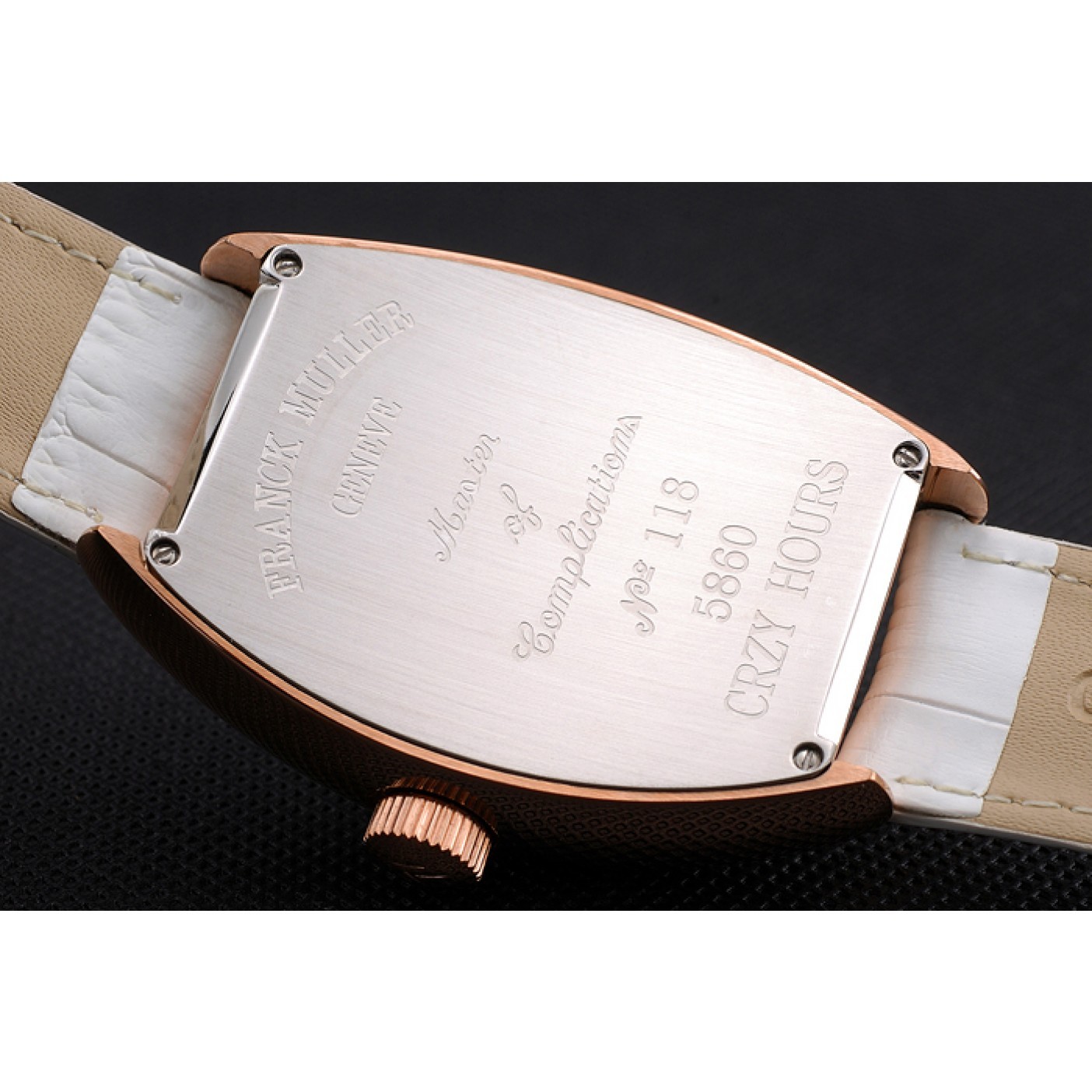 MiroTime Franck Muller Casablanca White Croco Leather Strap White Dial 80283