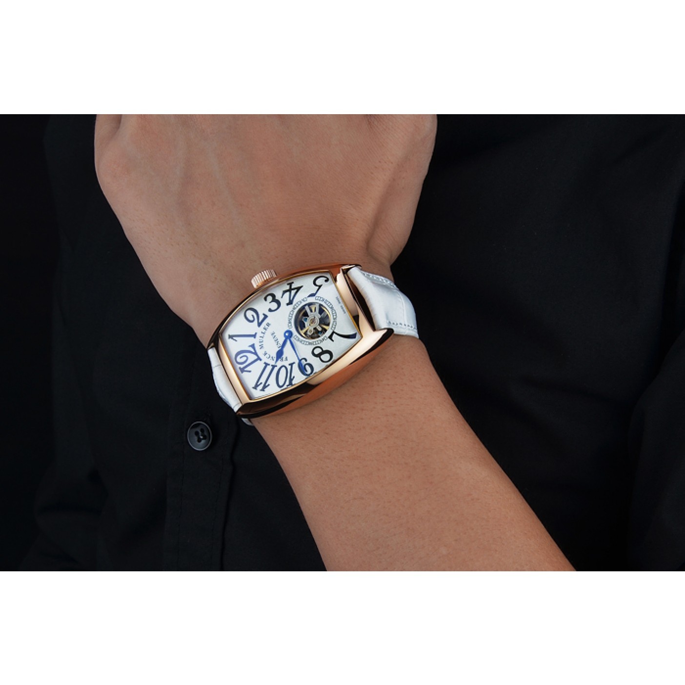 MiroTime Franck Muller Casablanca White Croco Leather Strap White Dial 80283