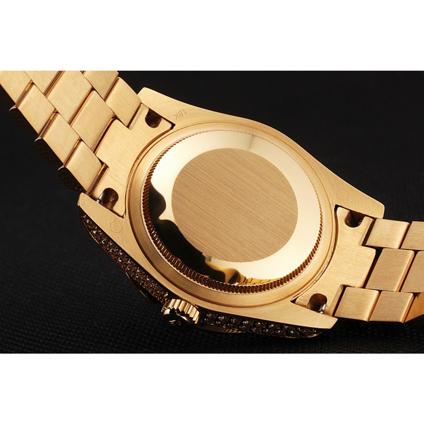 MiroTime Swiss Rolex Day Date Yellow Gold Full Diamond Pave